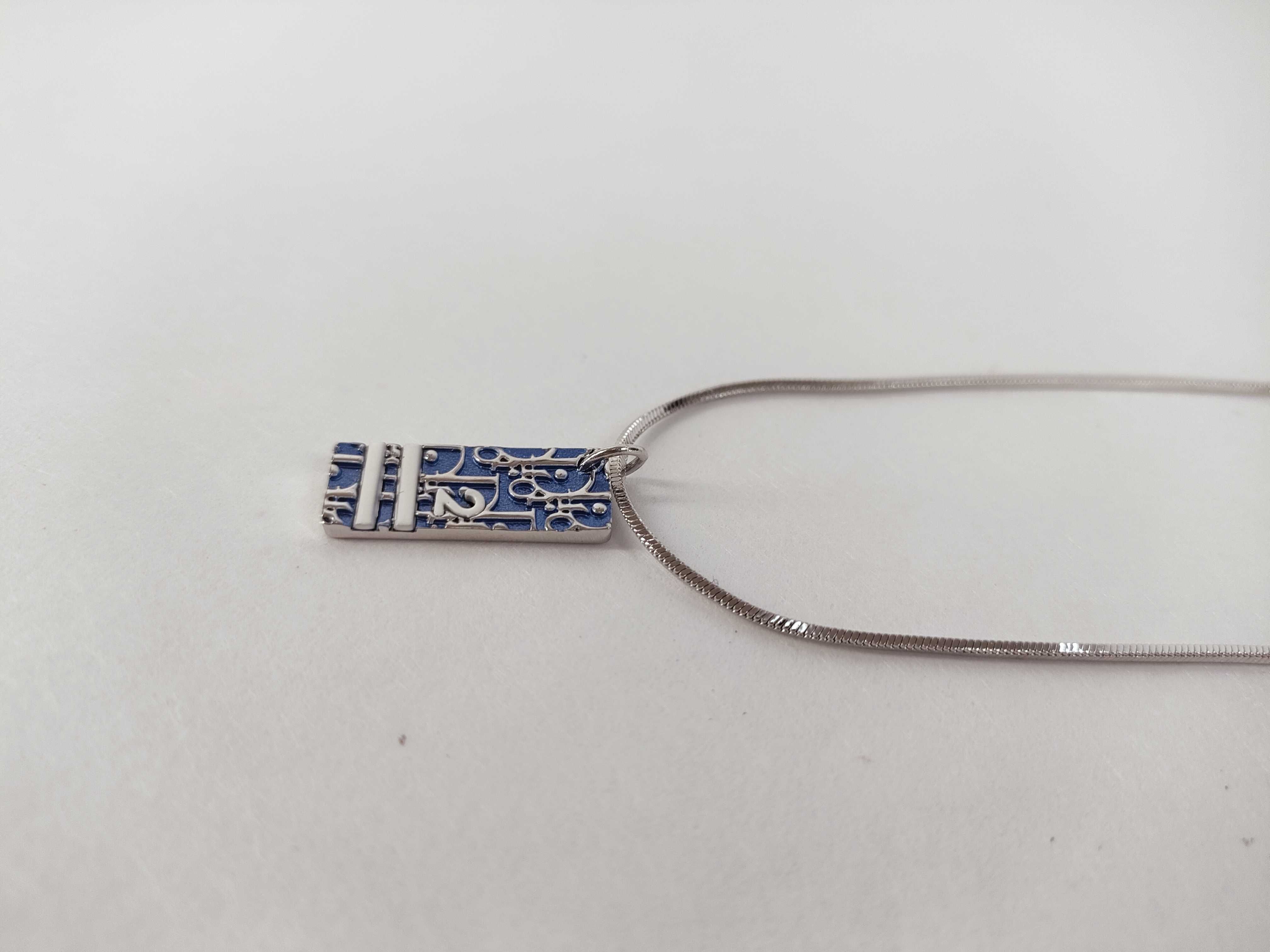 Trotter NO2 Plate Blue Silver Necklace — view 6