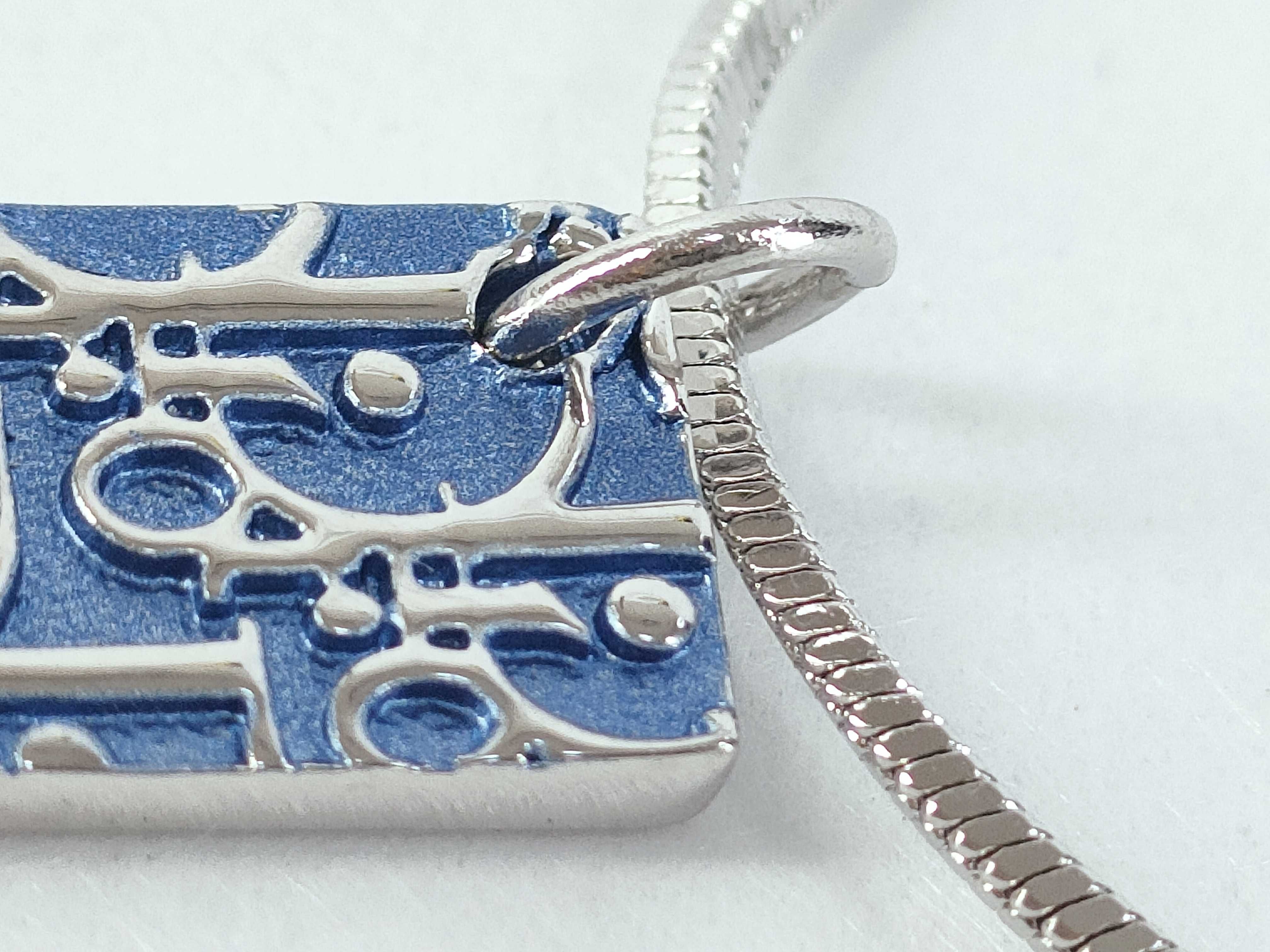 Trotter NO2 Plate Blue Silver Necklace — view 8