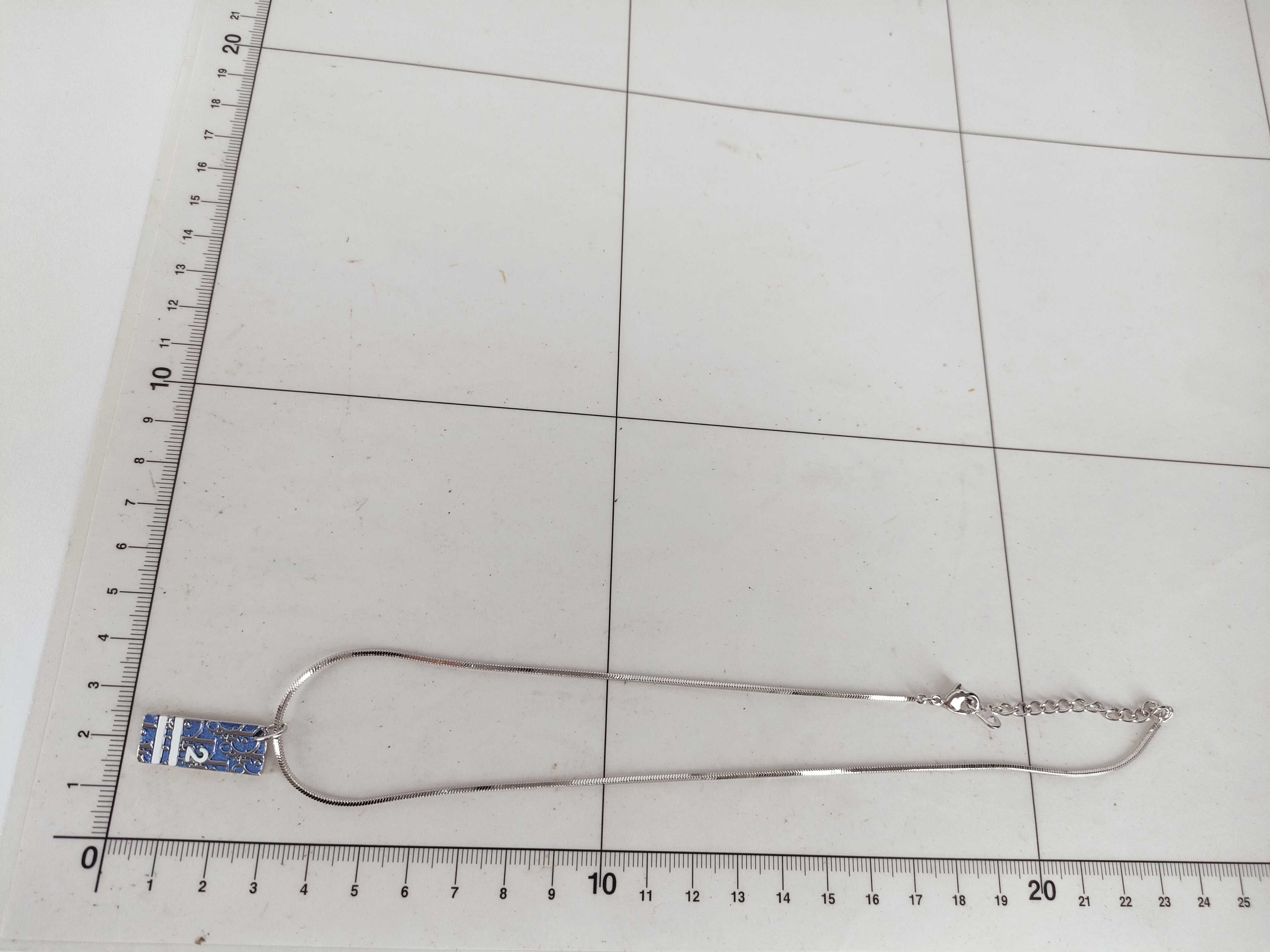 Trotter NO2 Plate Blue Silver Necklace — view 10