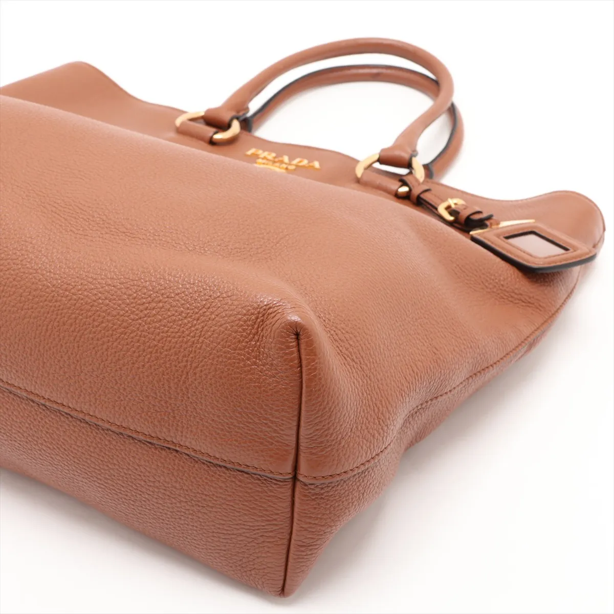 Vitello Phoenix 1BG865 Leather 2-Way Tote Bag, Brown — view 3