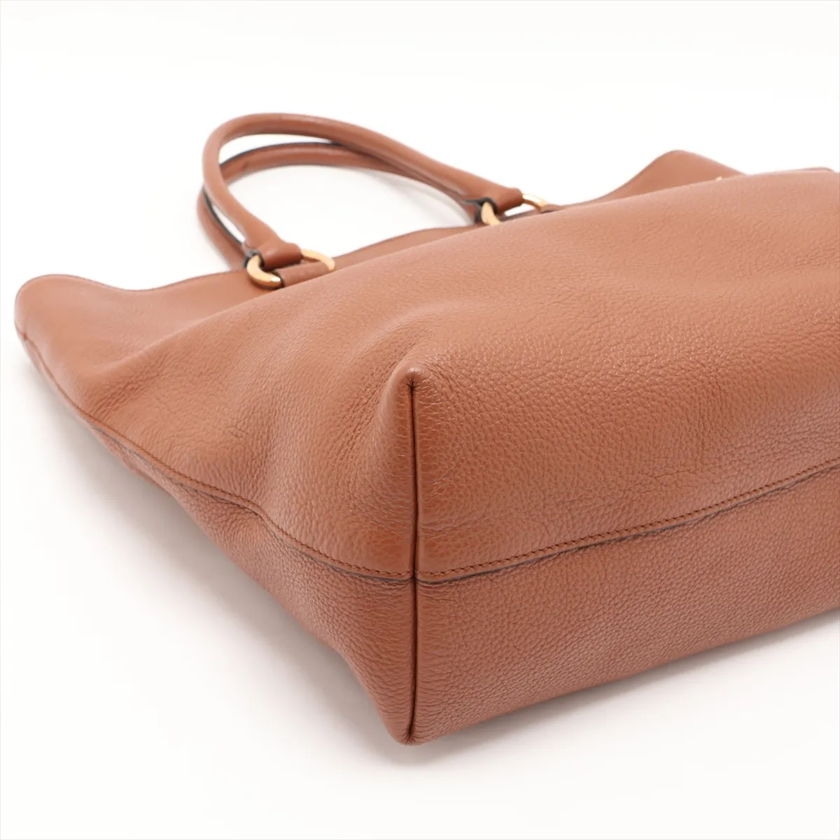 Vitello Phoenix 1BG865 Leather 2-Way Tote Bag, Brown — view 4
