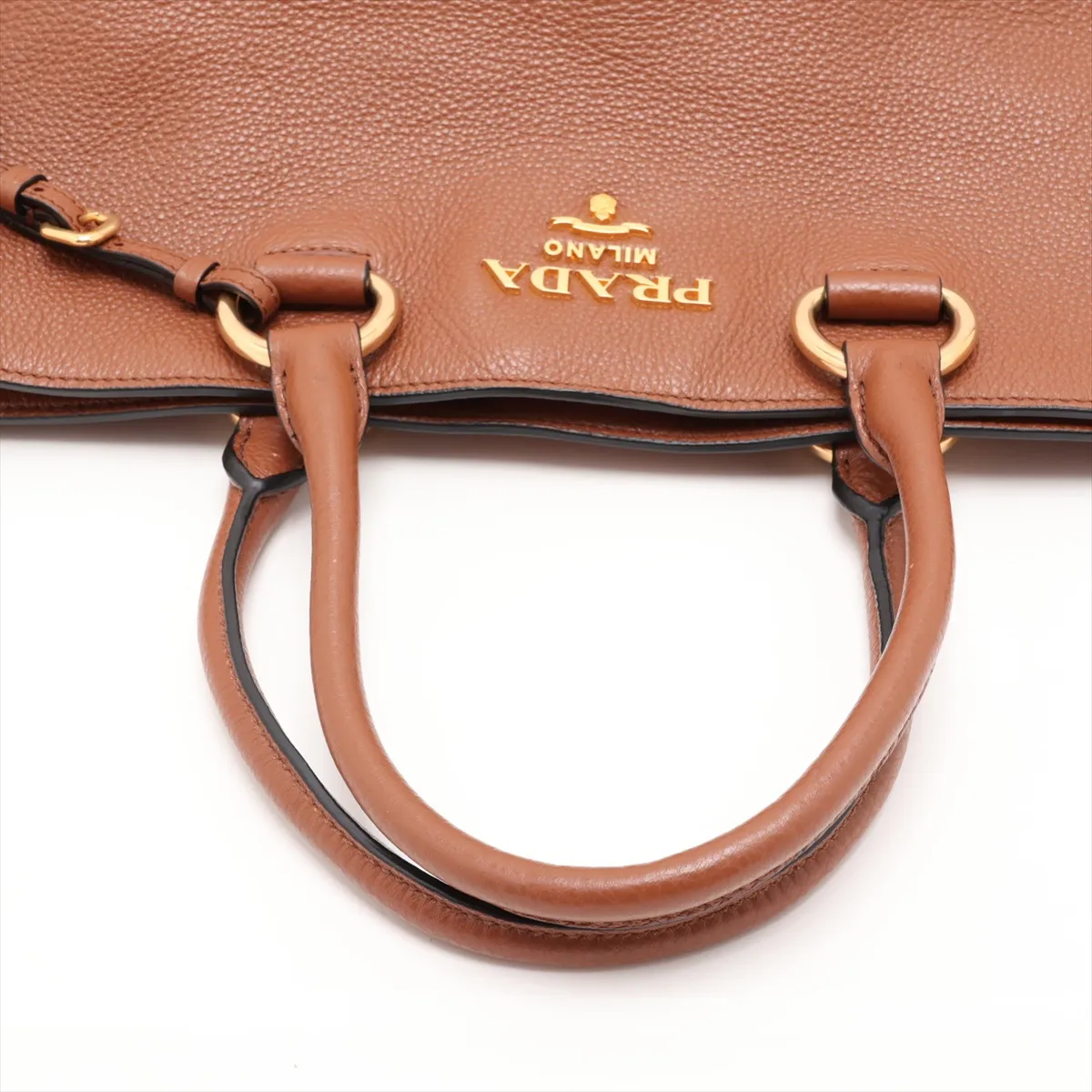 Vitello Phoenix 1BG865 Leather 2-Way Tote Bag, Brown — view 5