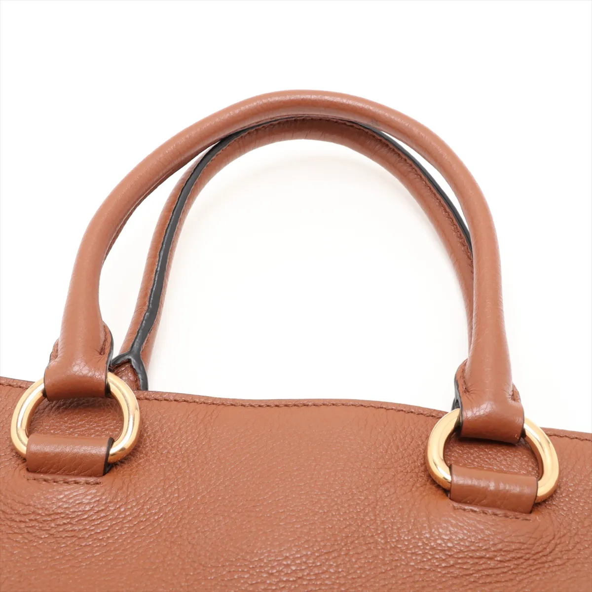 Vitello Phoenix 1BG865 Leather 2-Way Tote Bag, Brown — view 6