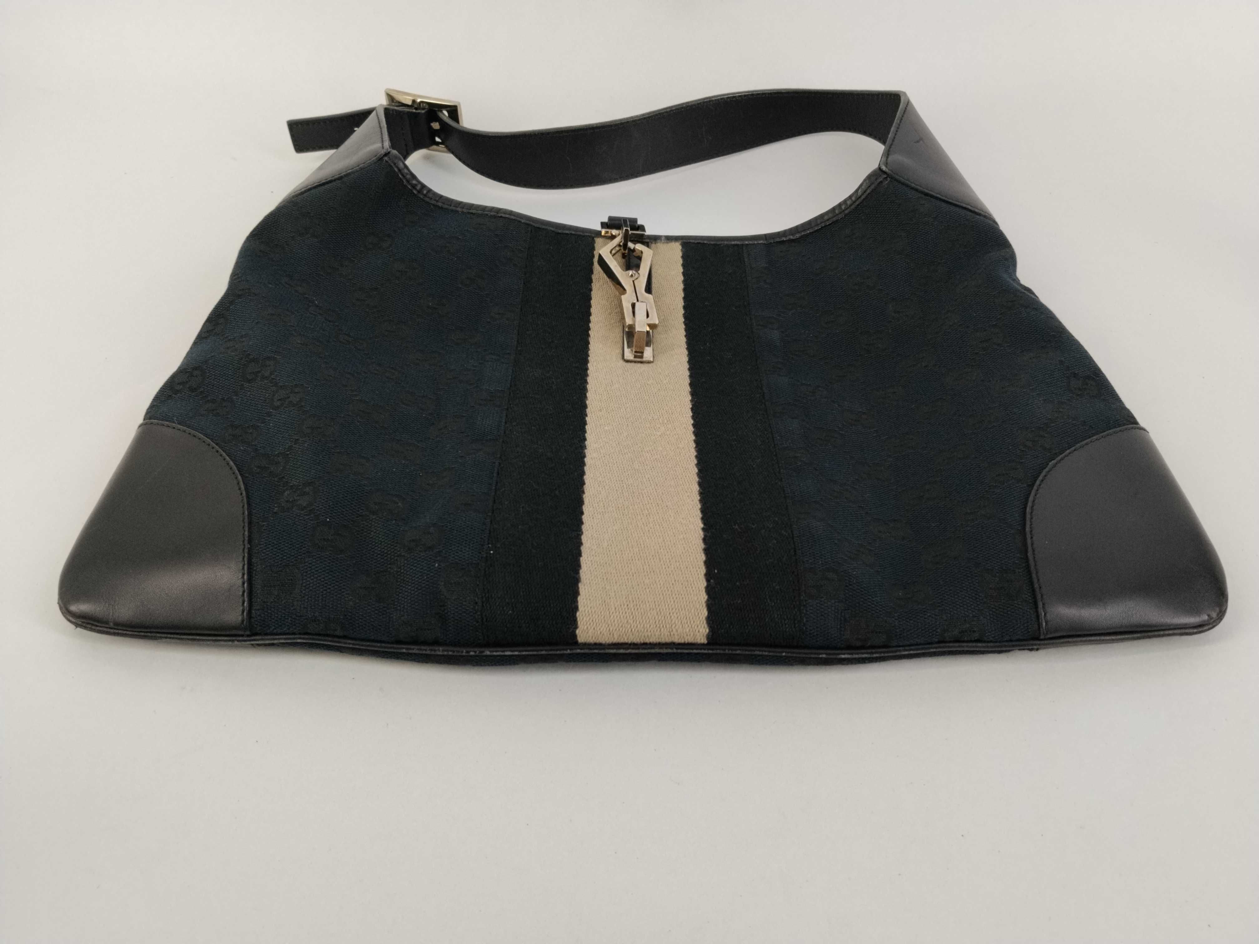 GG Canvas Handbag, New Jackie Sherry Black Shoulder Bag — view 7