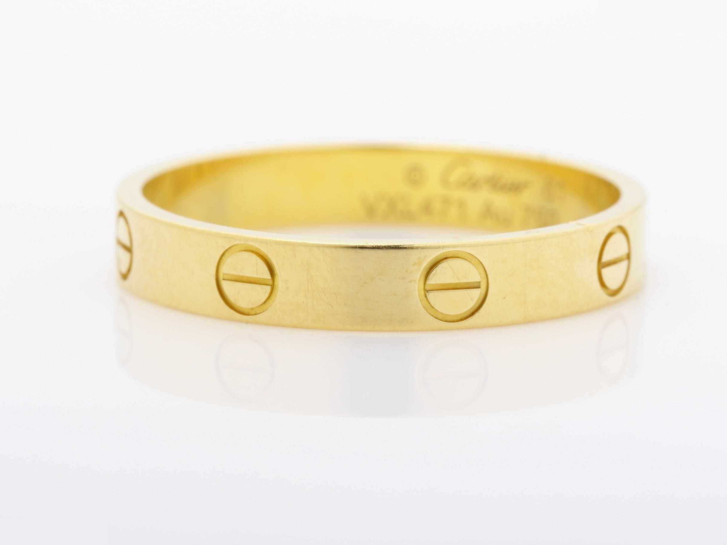 Mini Love Ring, 3.8g, Size 61 / Actual Size #20 / Width approx. 3.5mm, 750YG — view 3