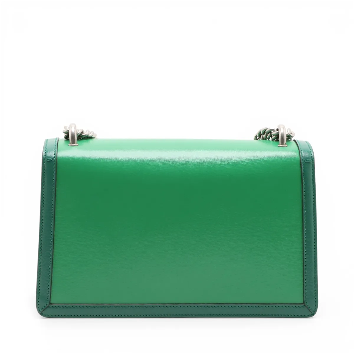 Dionysus Leather Chain Shoulder Bag, Green, 400249 — view 2