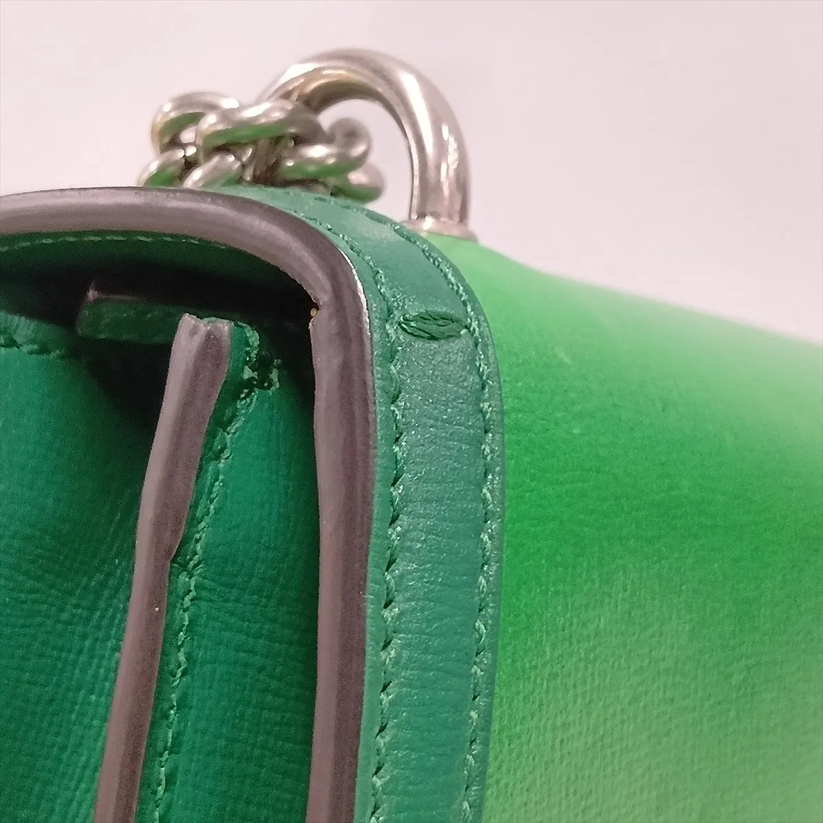 Dionysus Leather Chain Shoulder Bag, Green, 400249 — view 13