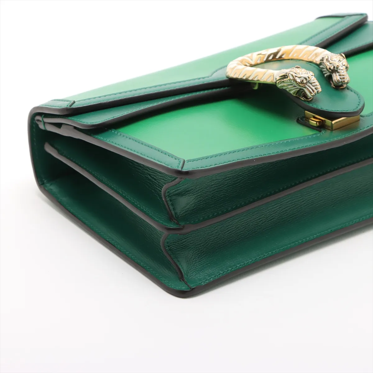 Dionysus Leather Chain Shoulder Bag, Green, 400249 — view 4