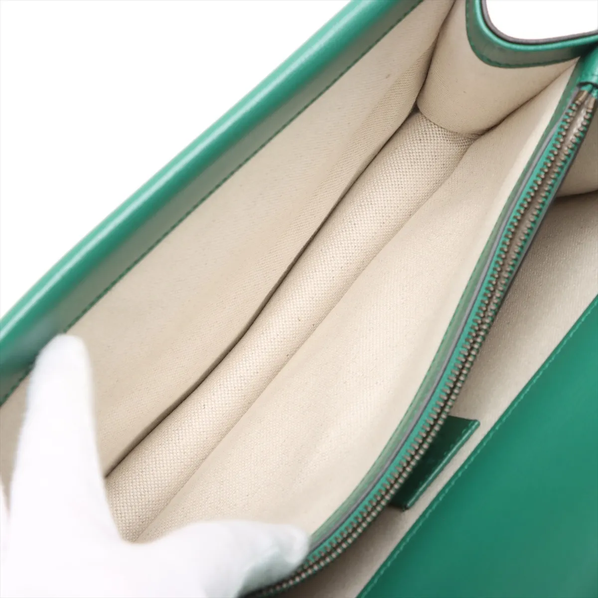 Dionysus Leather Chain Shoulder Bag, Green, 400249 — view 7