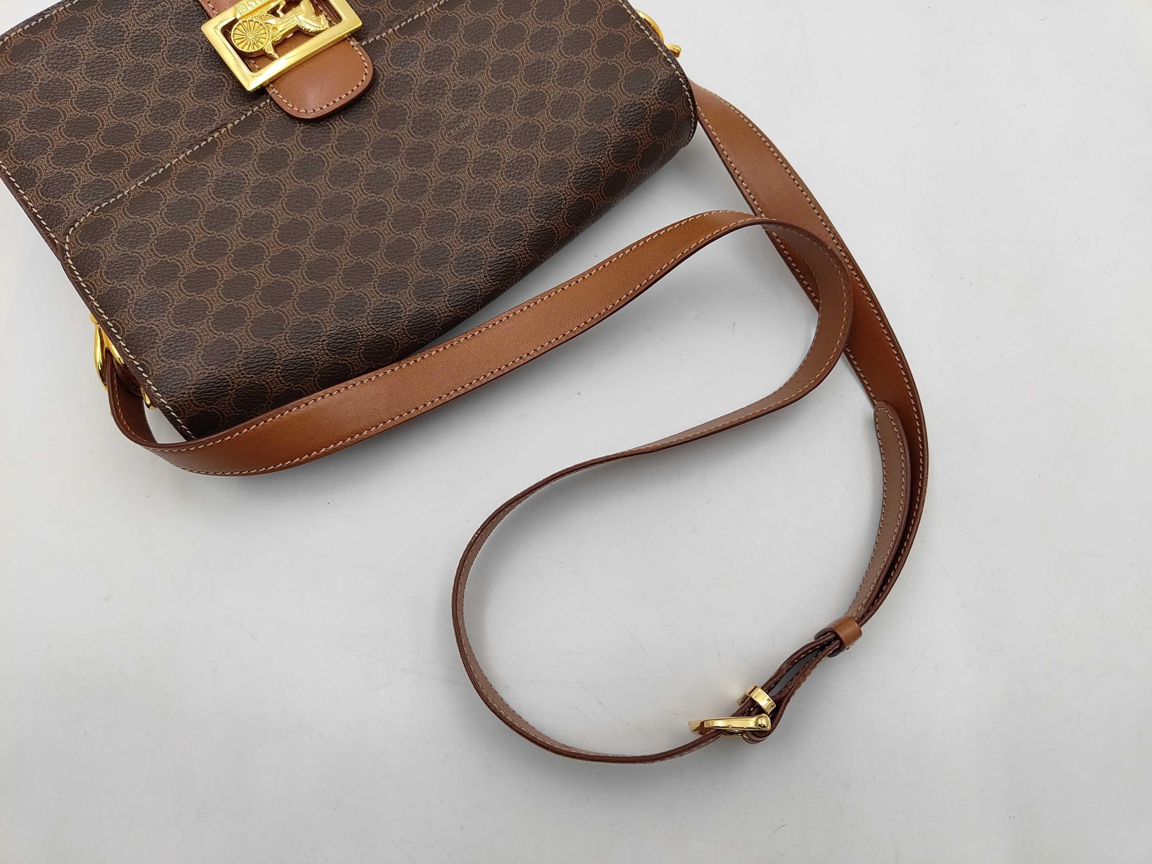 Macadam pattern carriage hardware PVC leather shoulder bag — view 3