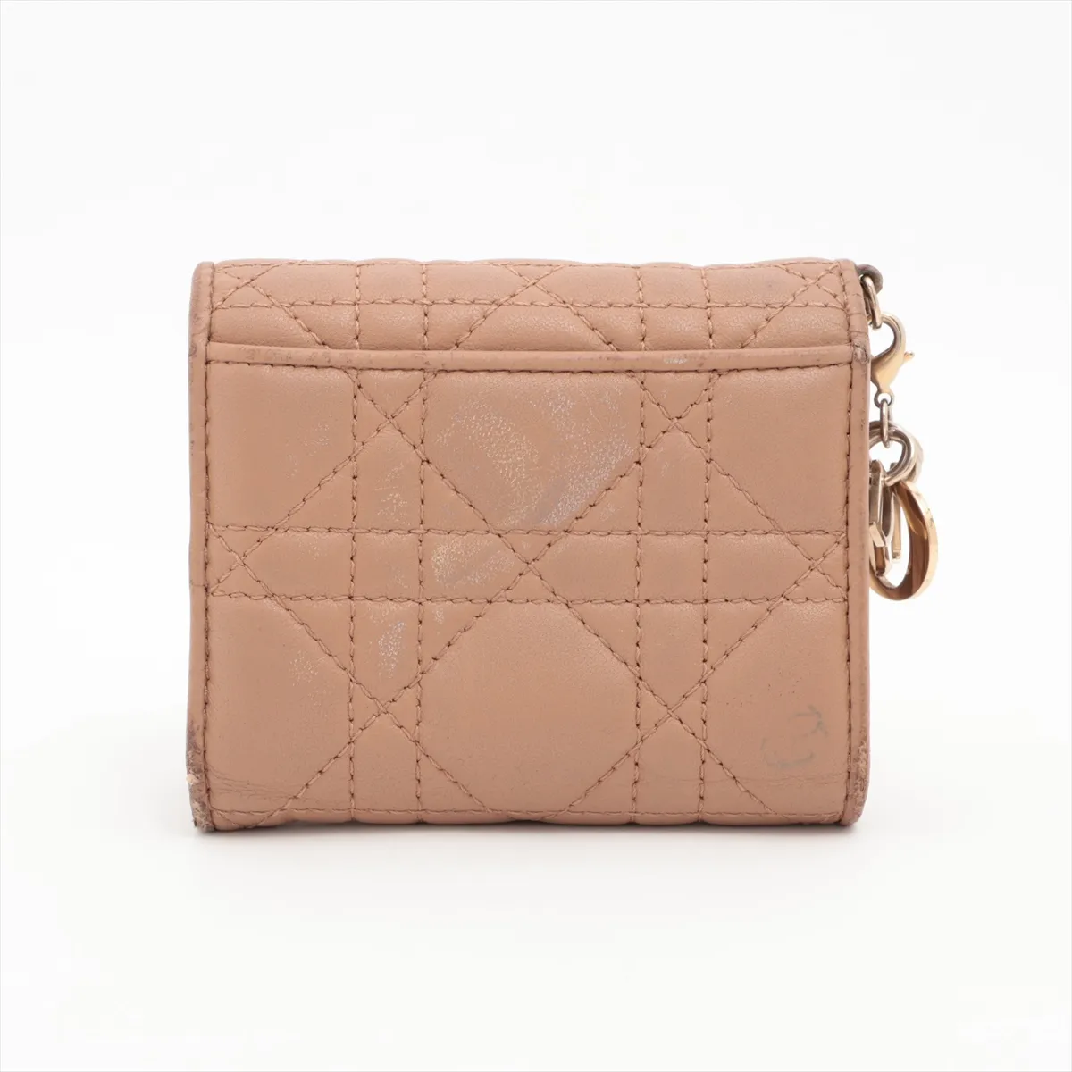 Lady Dior Lotus Wallet Leather Compact Wallet Brown — view 2