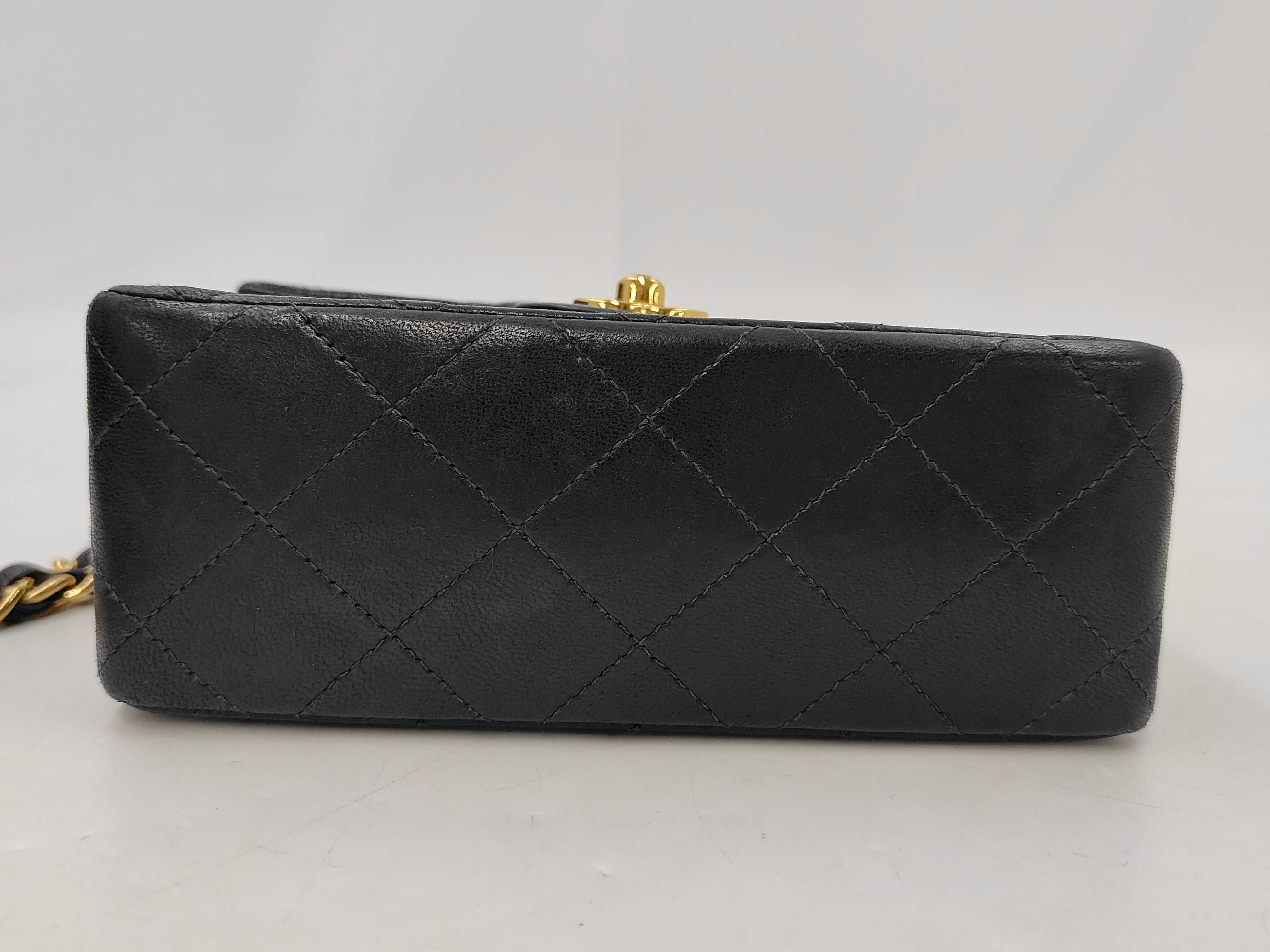 Mini Matelassé Lambskin Black Shoulder Bag (Serial No. 6) - Includes dust bag, card, and sticker. — view 8