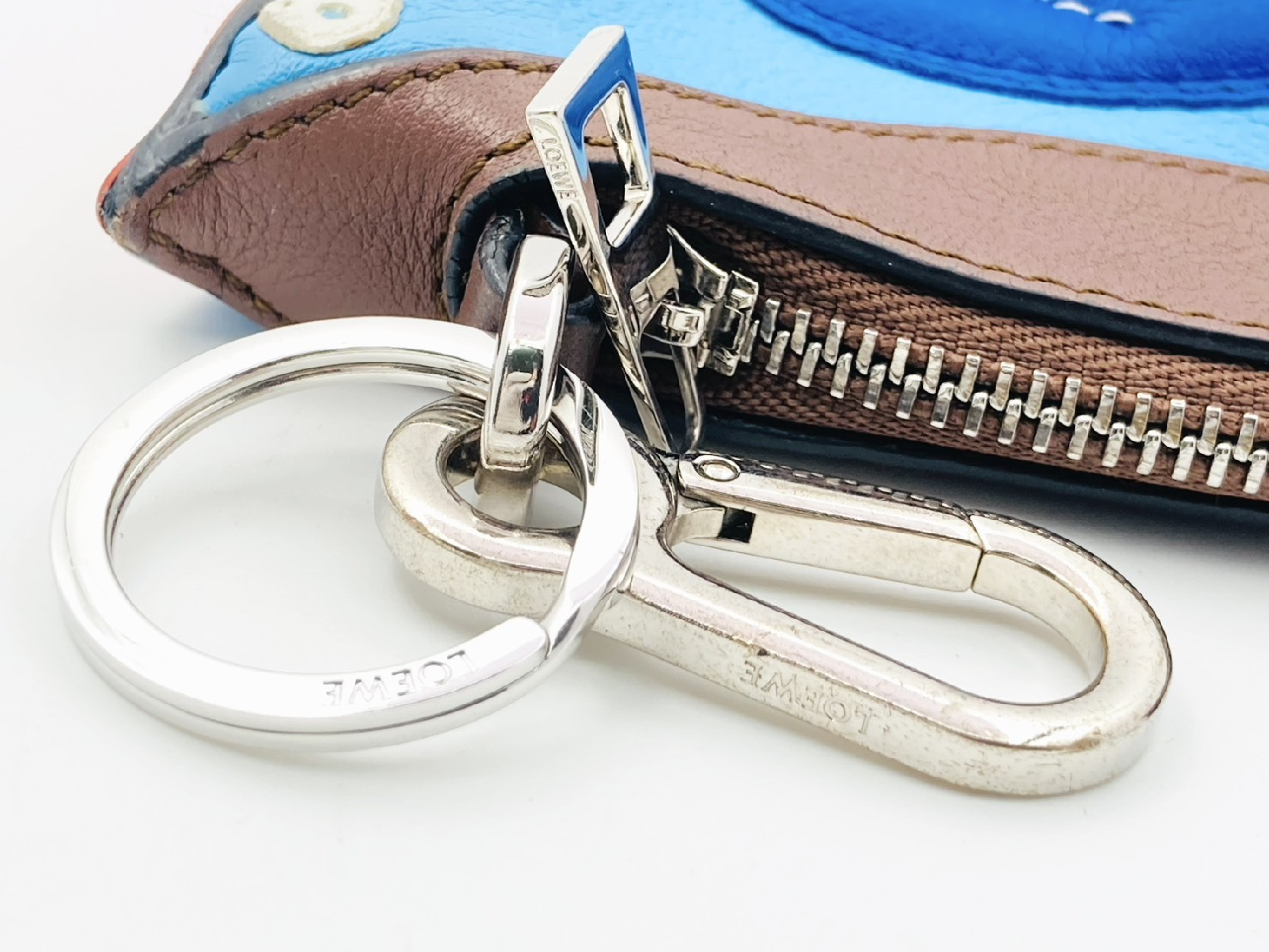 Bird Leather Coin Case Charm Keyring Blue Coin Case — view 4