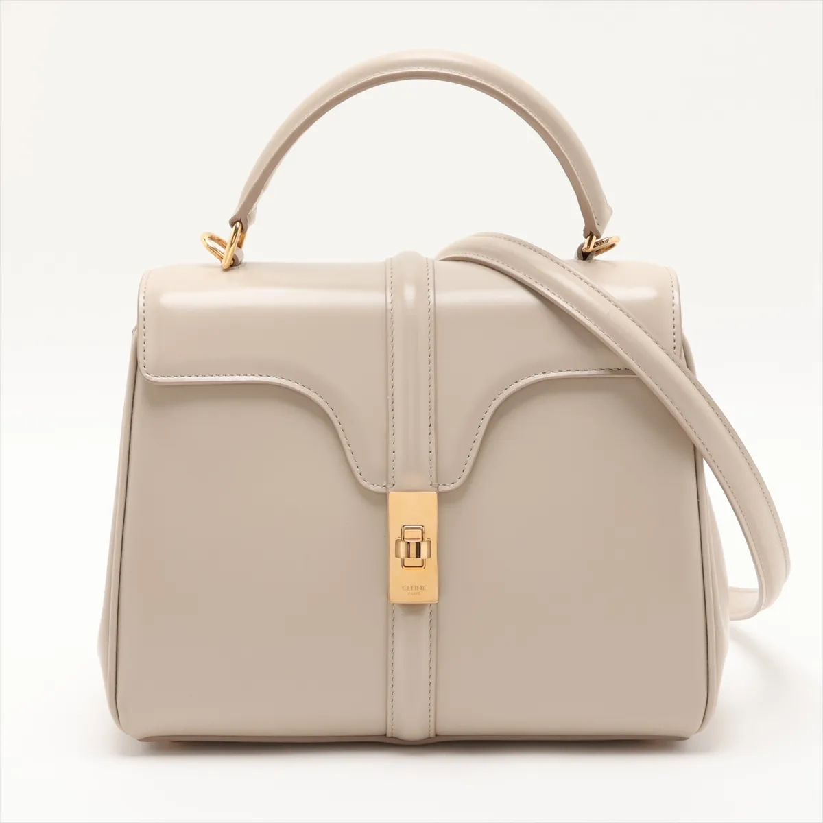16th Anniversary Small Leather 2-Way Handbag, Beige