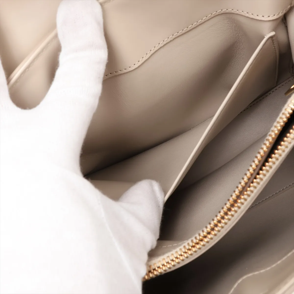 16th Anniversary Small Leather 2-Way Handbag, Beige — view 12