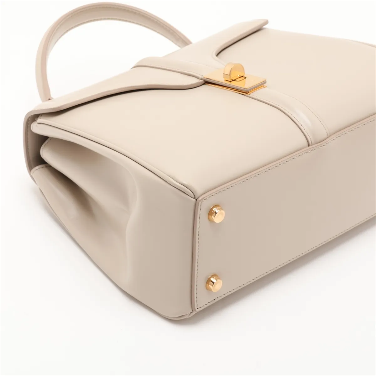 16th Anniversary Small Leather 2-Way Handbag, Beige — view 4