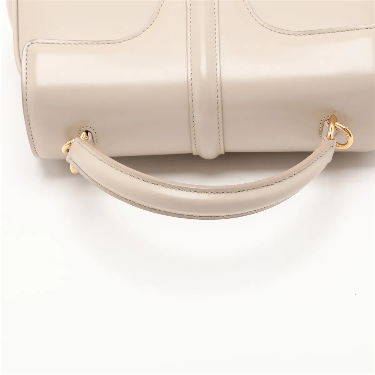 16th Anniversary Small Leather 2-Way Handbag, Beige — view 5
