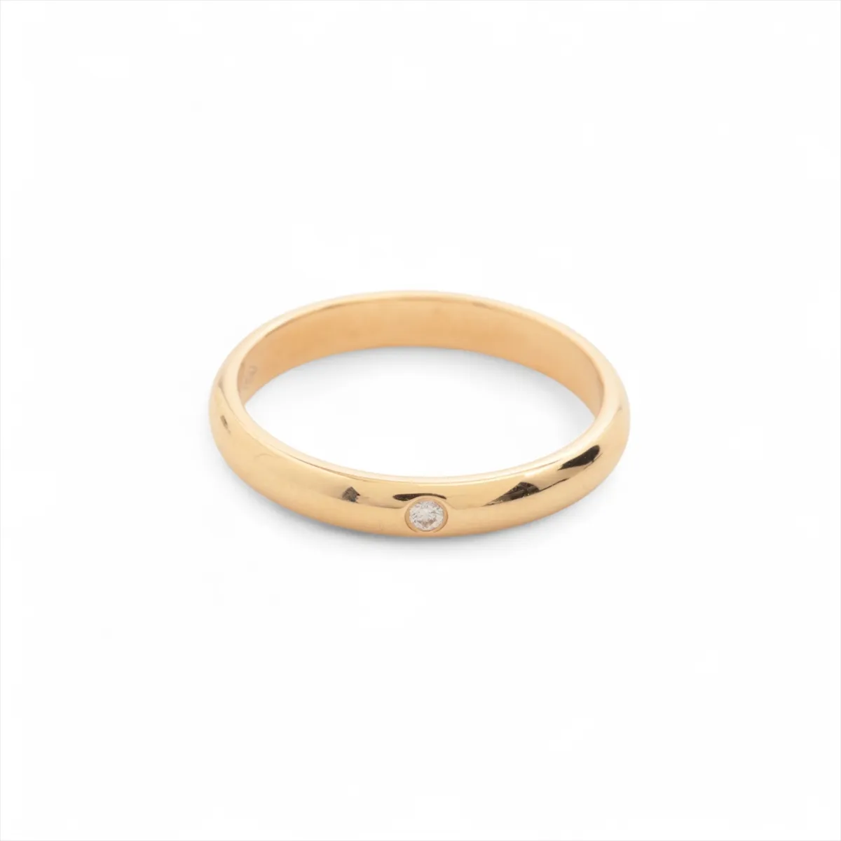 Wedding 1P Diamond Ring 750 (Yellow Gold) 2.0g Size 46 QBS153