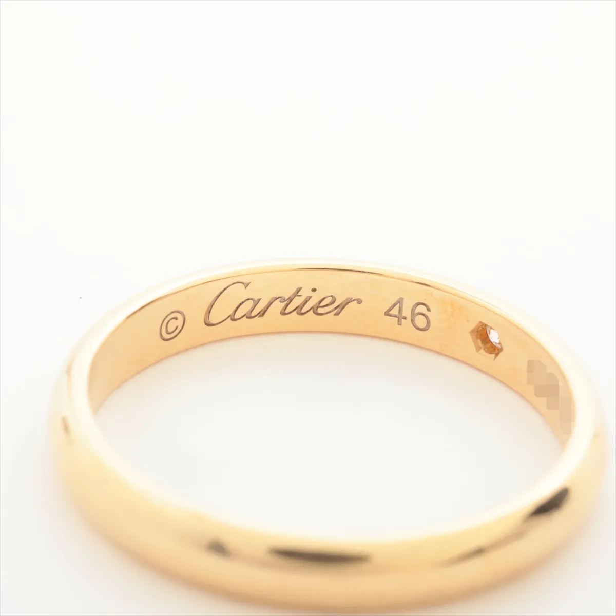 Wedding 1P Diamond Ring 750 (Yellow Gold) 2.0g Size 46 QBS153 — view 3