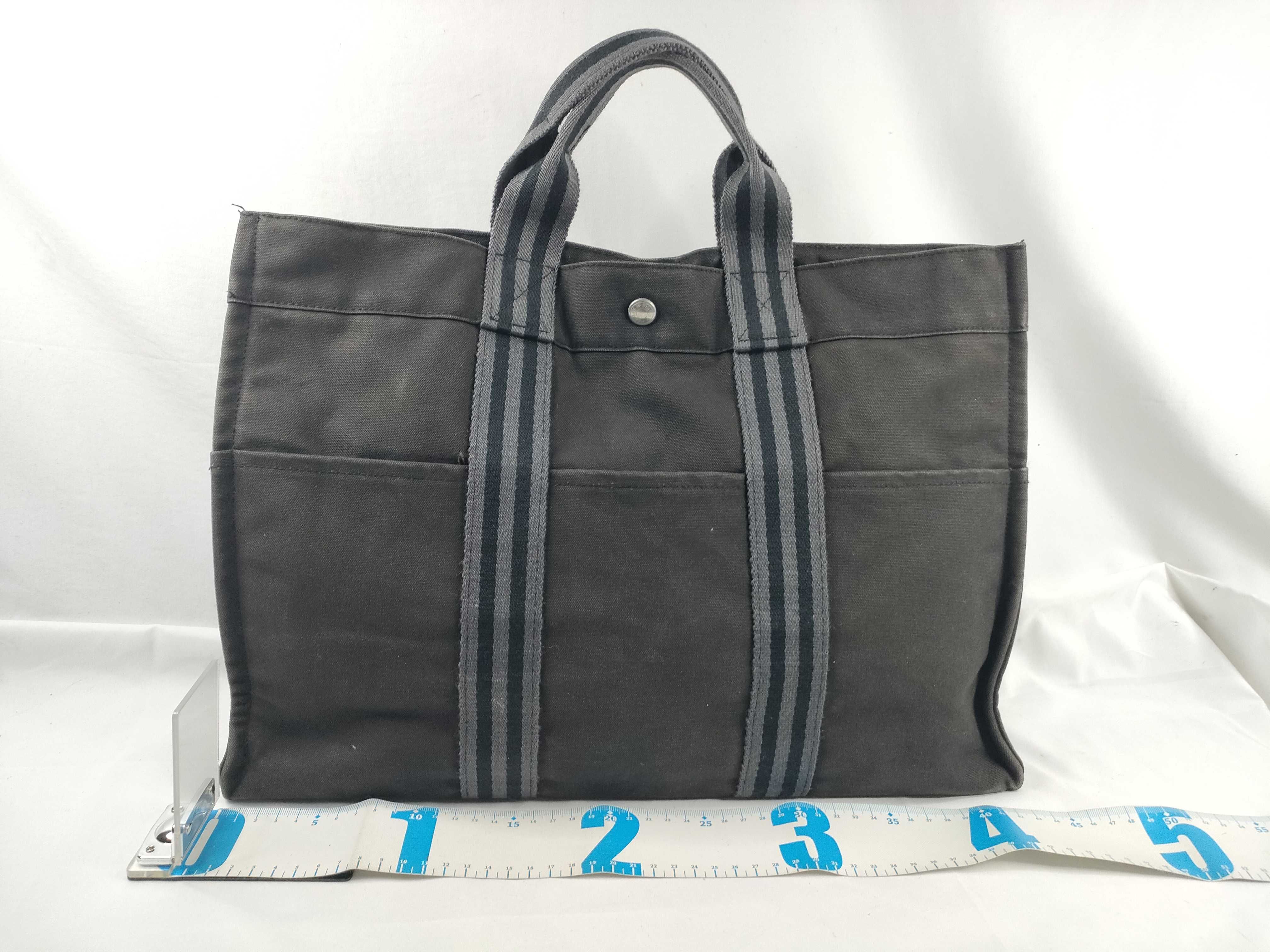 Fourre-Tout Hermes Fourre-Tout MM Black Canvas Tote Bag — view 2
