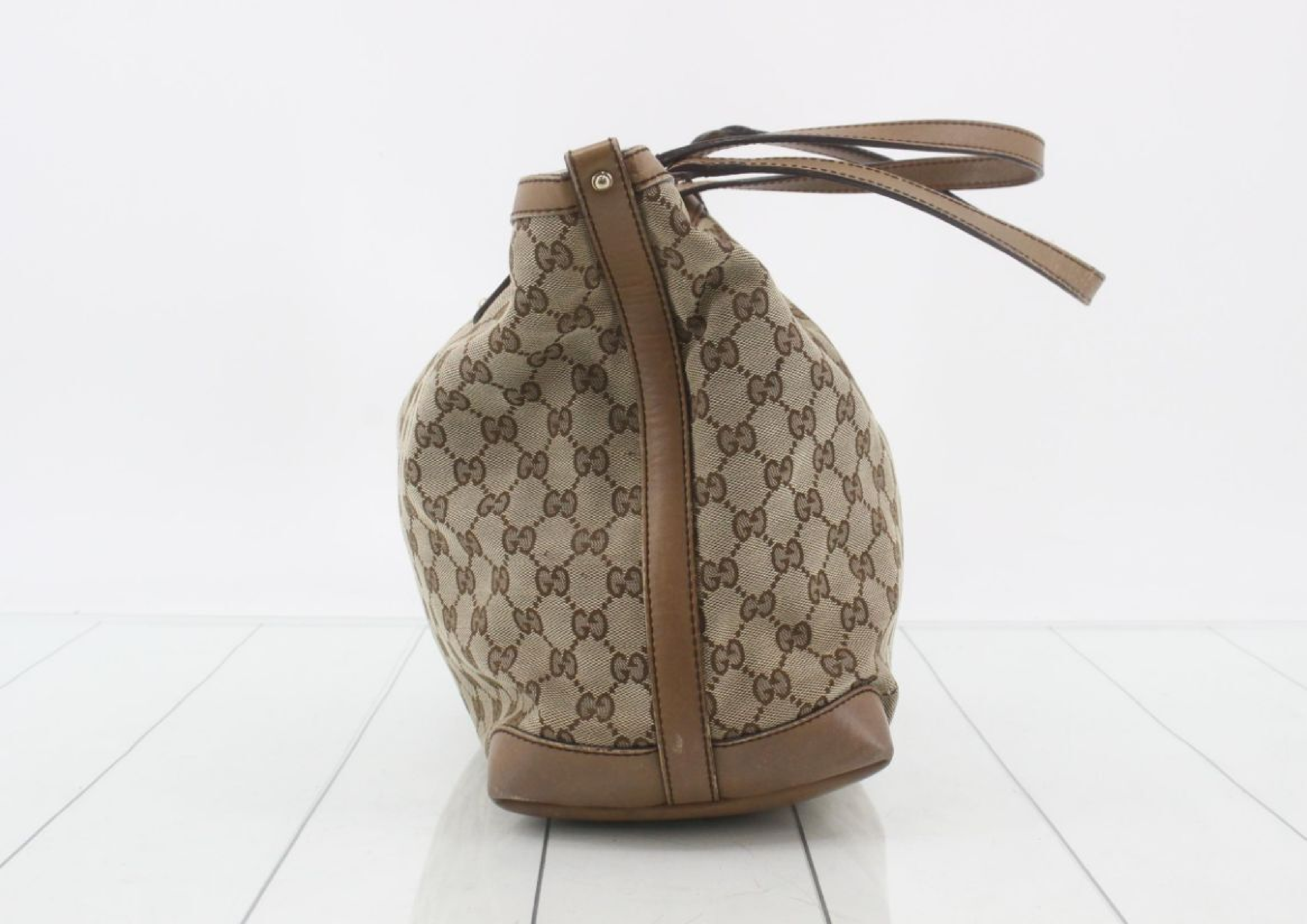 GG Canvas Leather Tote Bag with Pouch — view 3