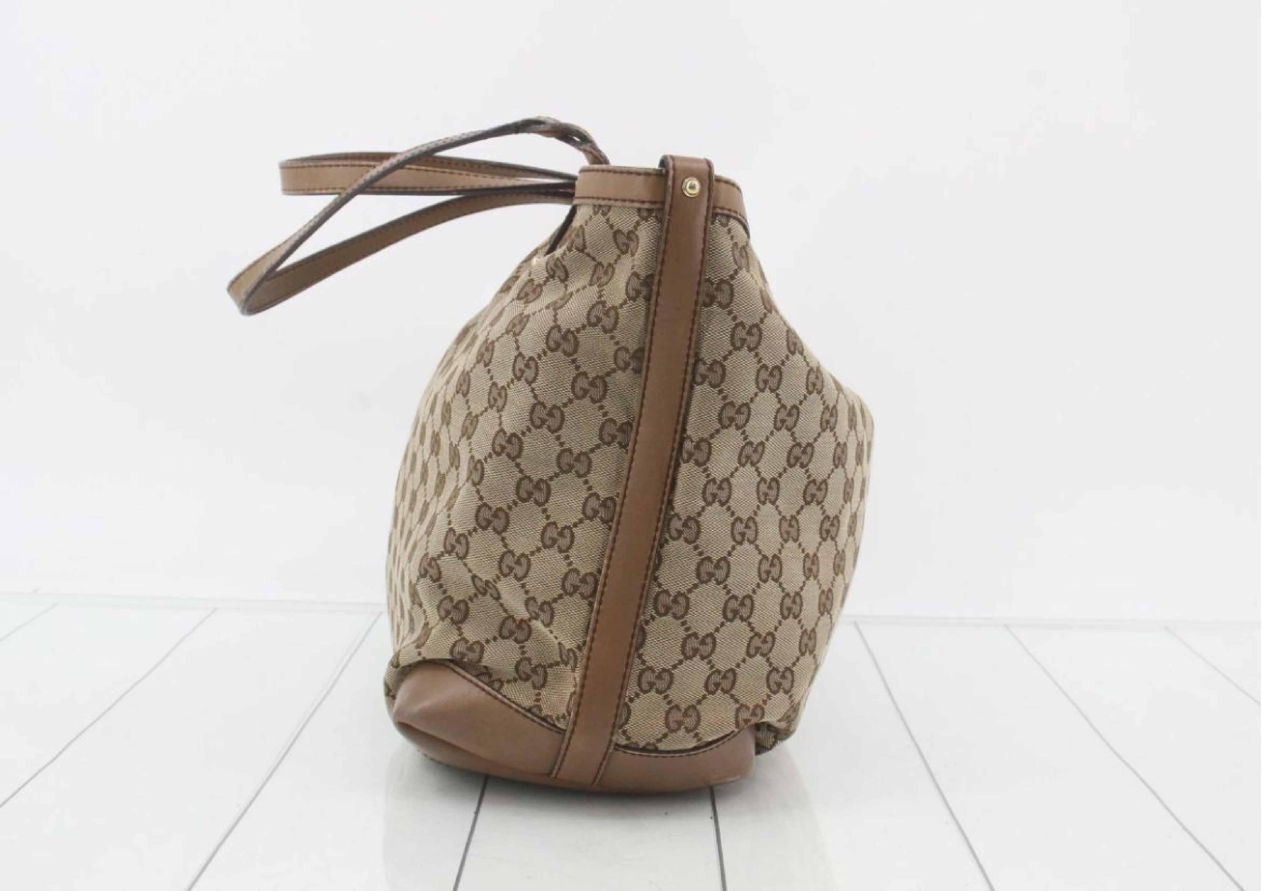 GG Canvas Leather Tote Bag with Pouch — view 4