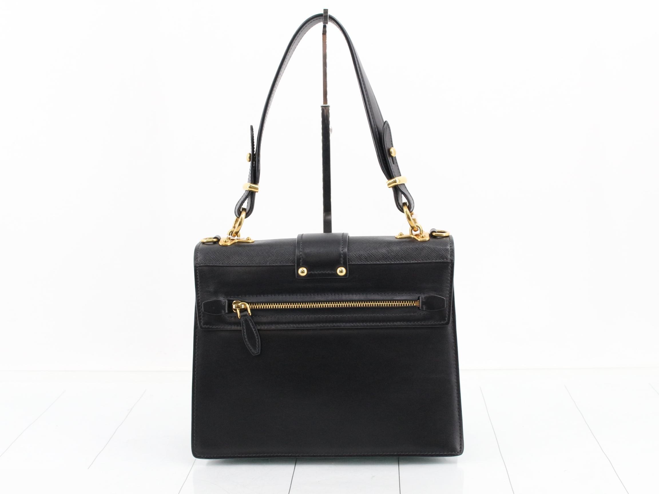 Cahier Saffiano One-Shoulder Bag, Black — view 2