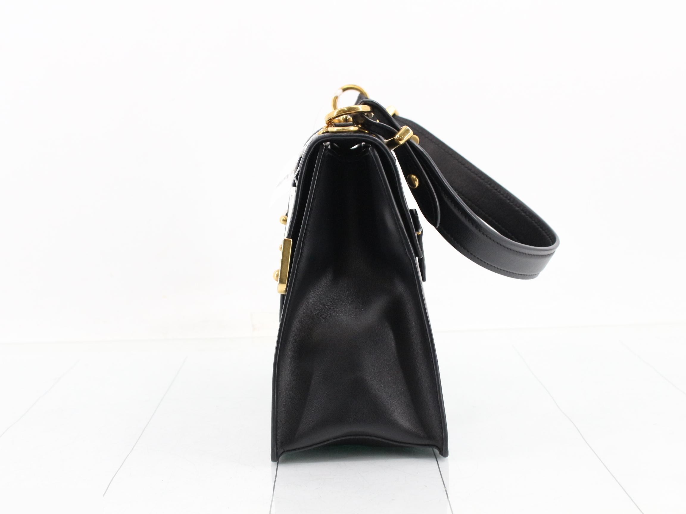 Cahier Saffiano One-Shoulder Bag, Black — view 3