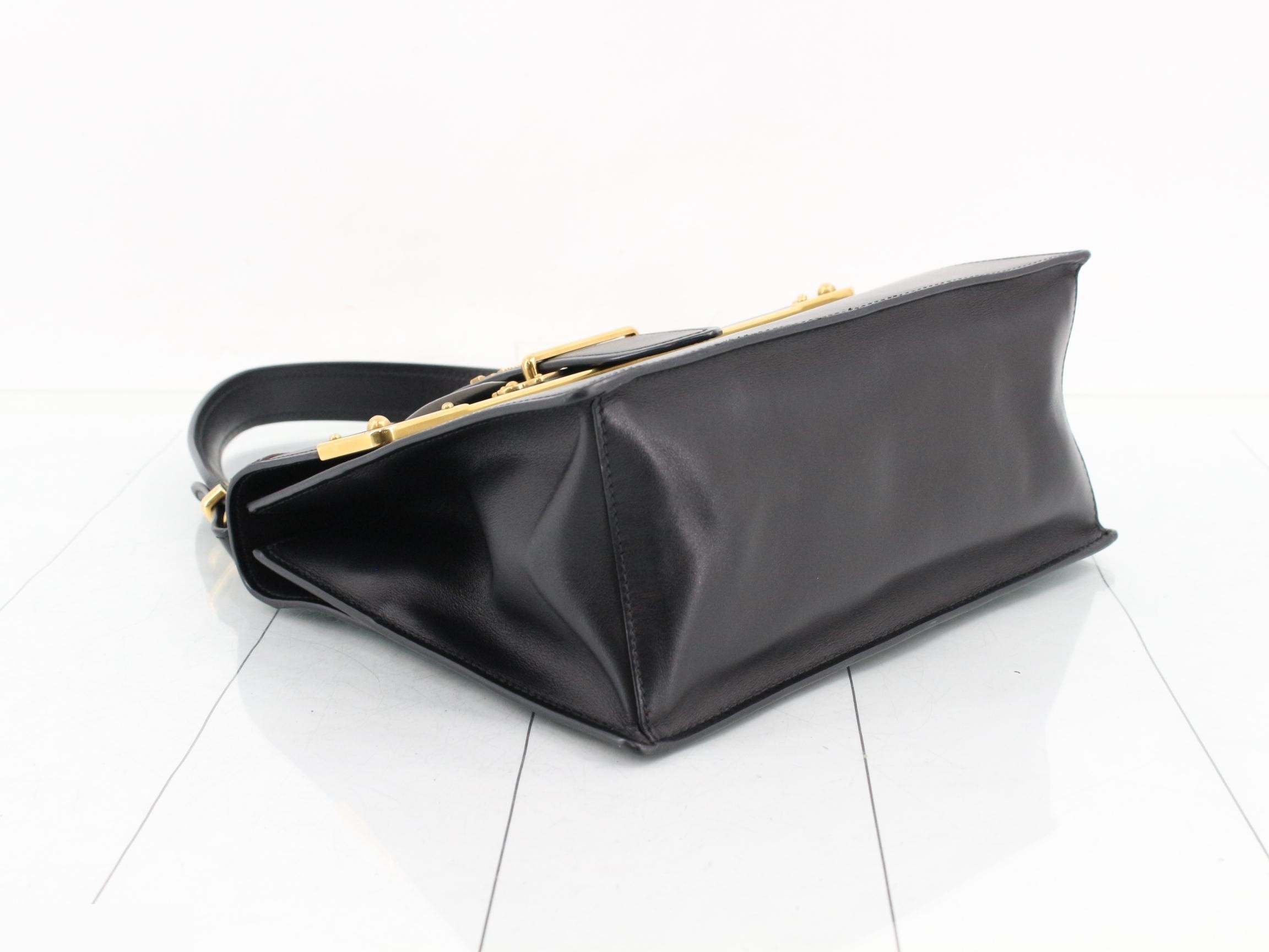 Cahier Saffiano One-Shoulder Bag, Black — view 5