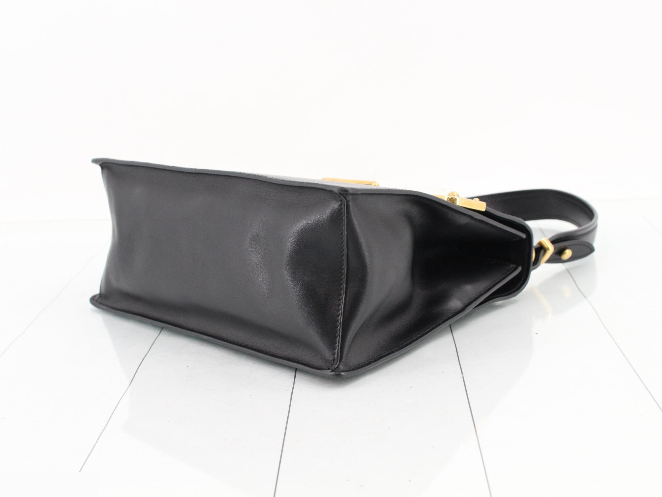 Cahier Saffiano One-Shoulder Bag, Black — view 6
