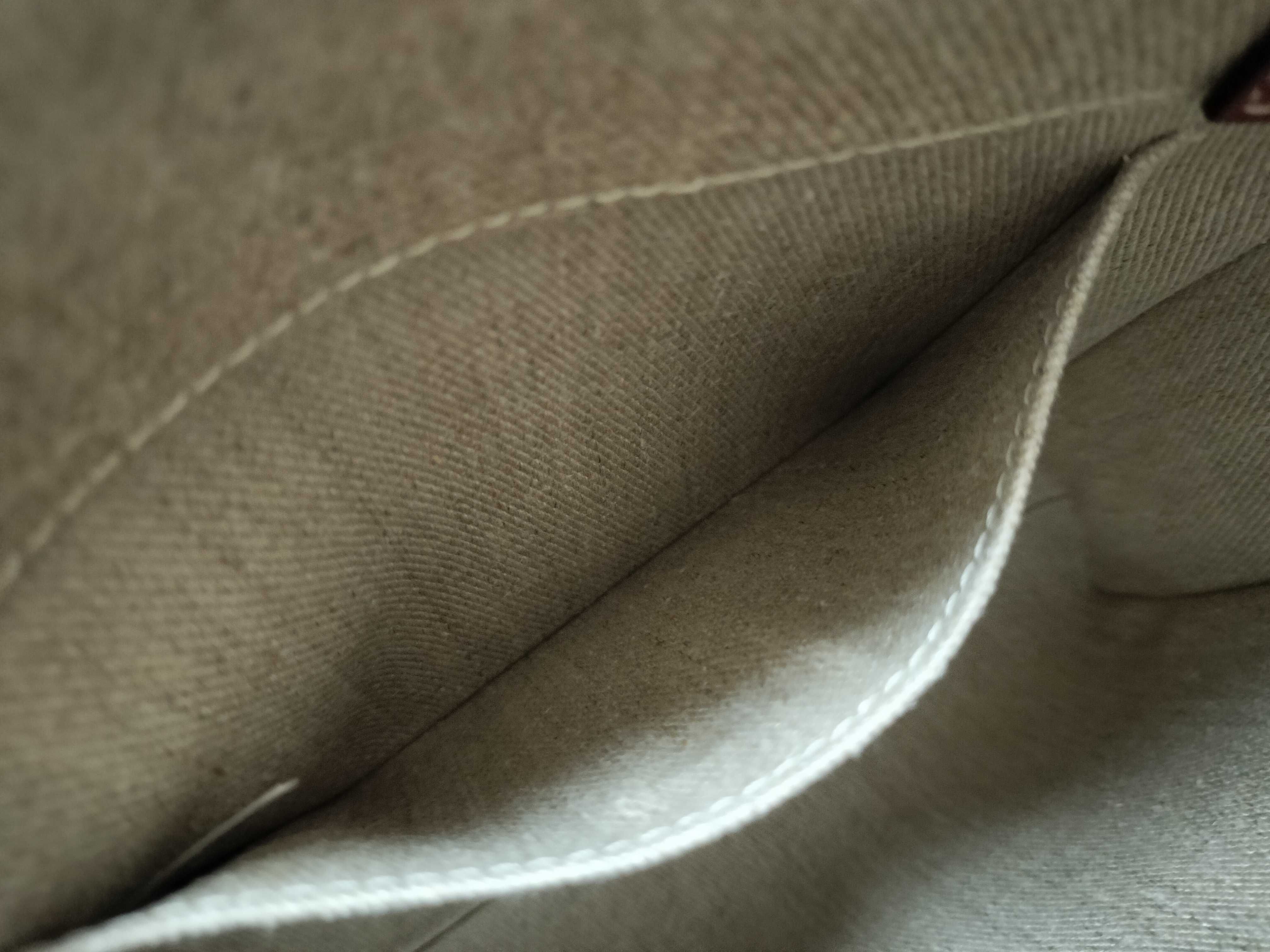 Woody Small Canvas x Leather 2-Way Handbag, Beige x Brown — view 11