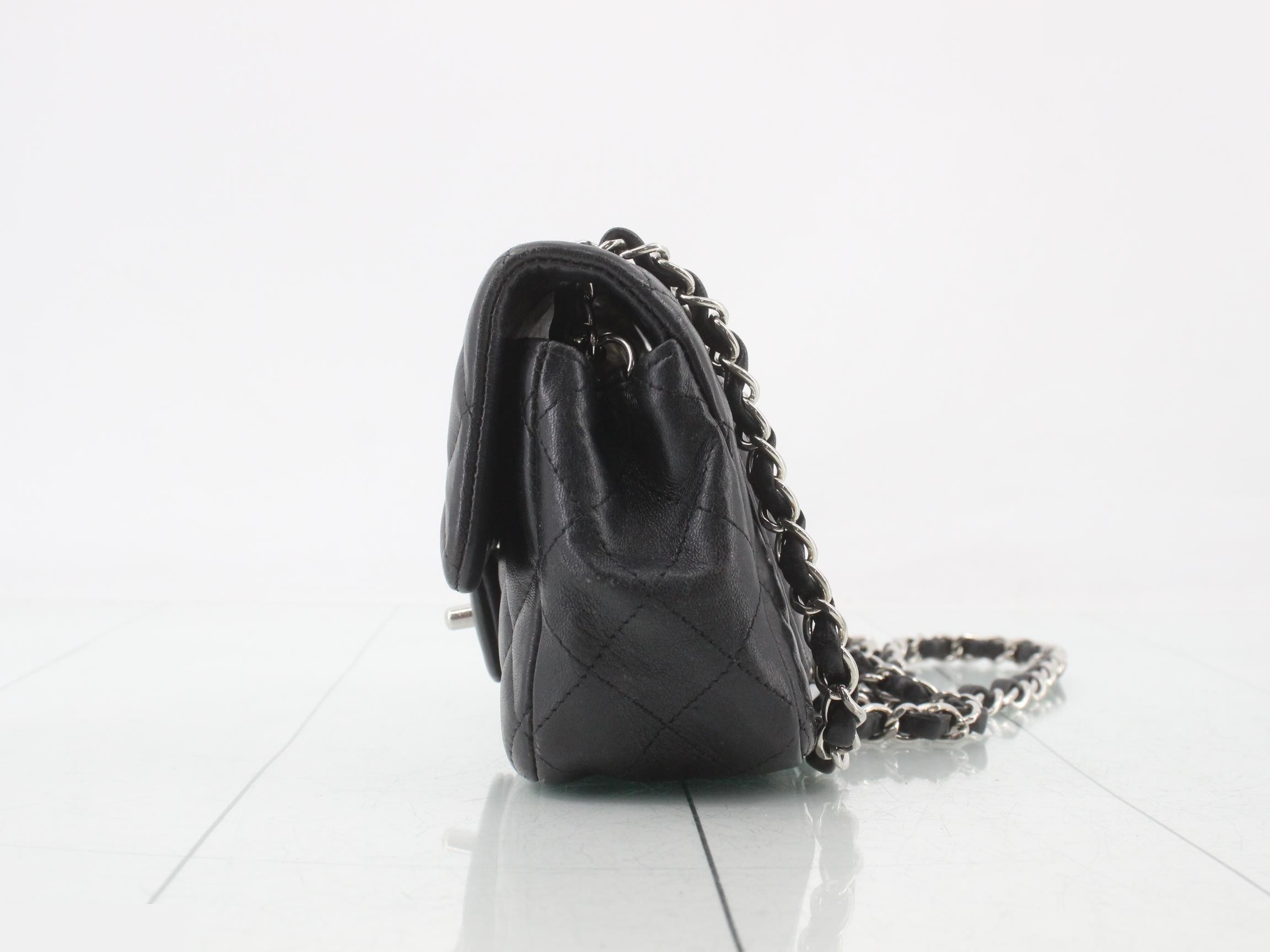 Lambskin Mini Matelassé Chain Shoulder Bag — view 3