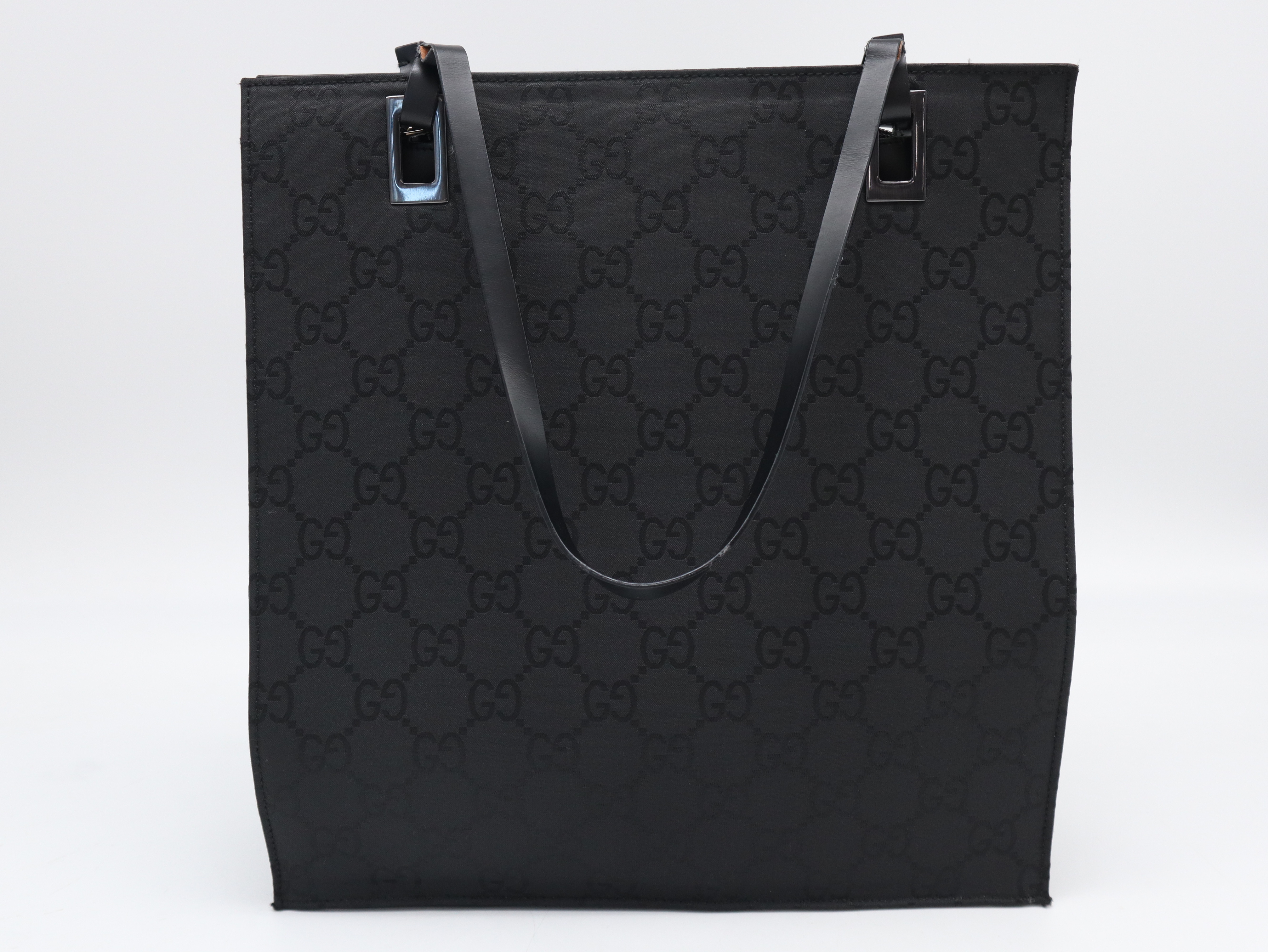 002.1008GG Nylon Tote Bag, Black, with Dust Bag. — view 2