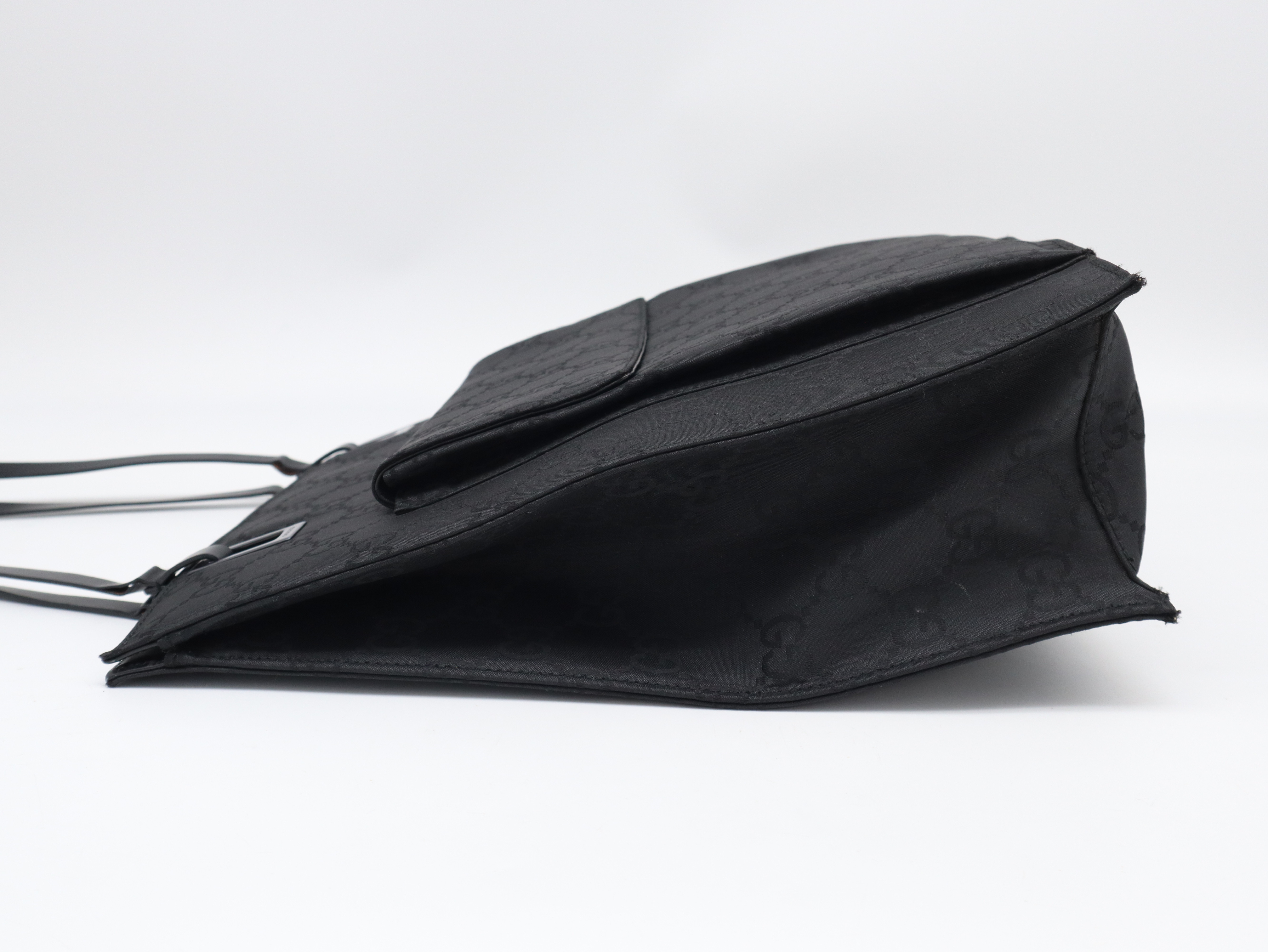 002.1008GG Nylon Tote Bag, Black, with Dust Bag. — view 3
