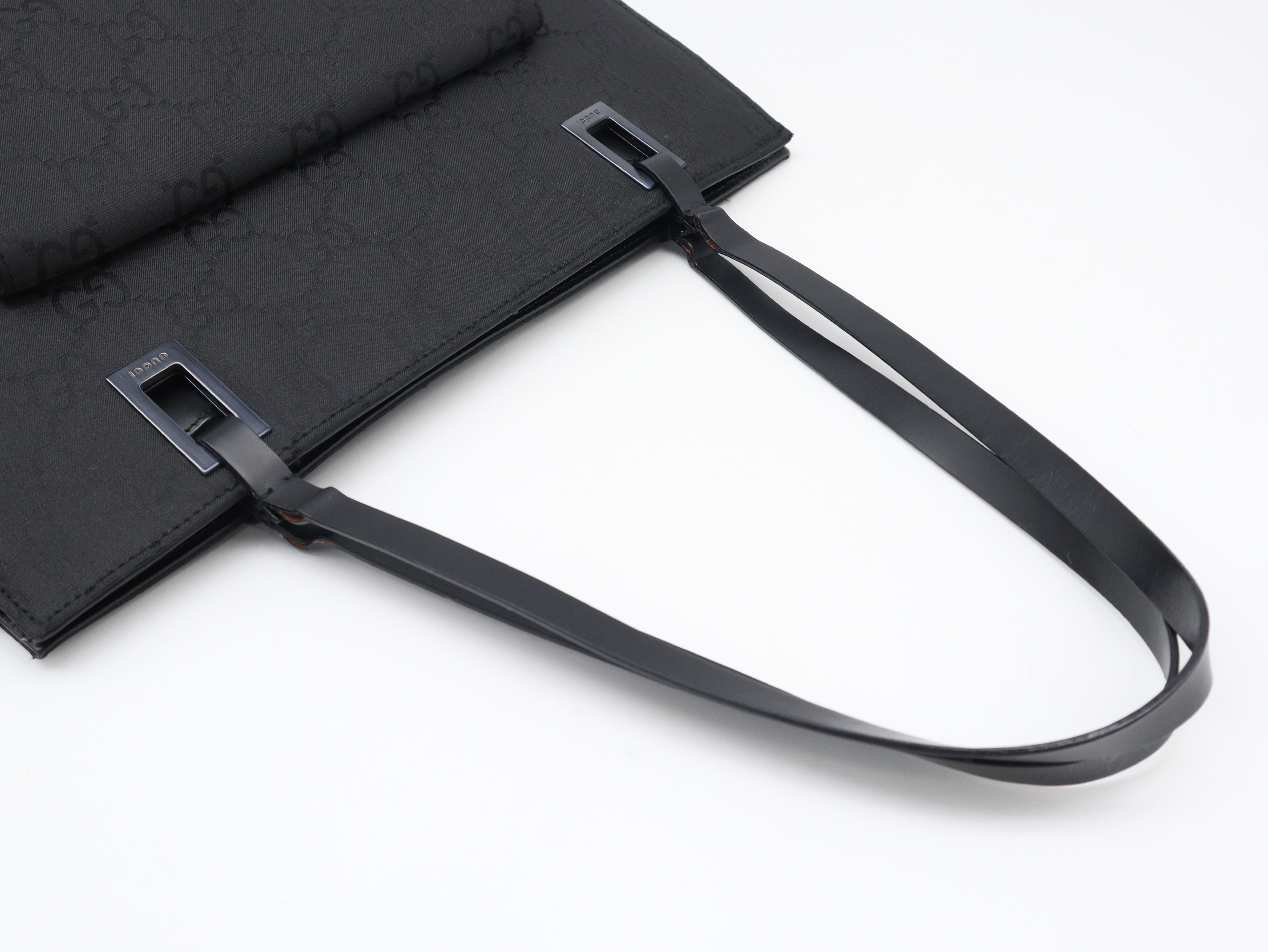 002.1008GG Nylon Tote Bag, Black, with Dust Bag. — view 6