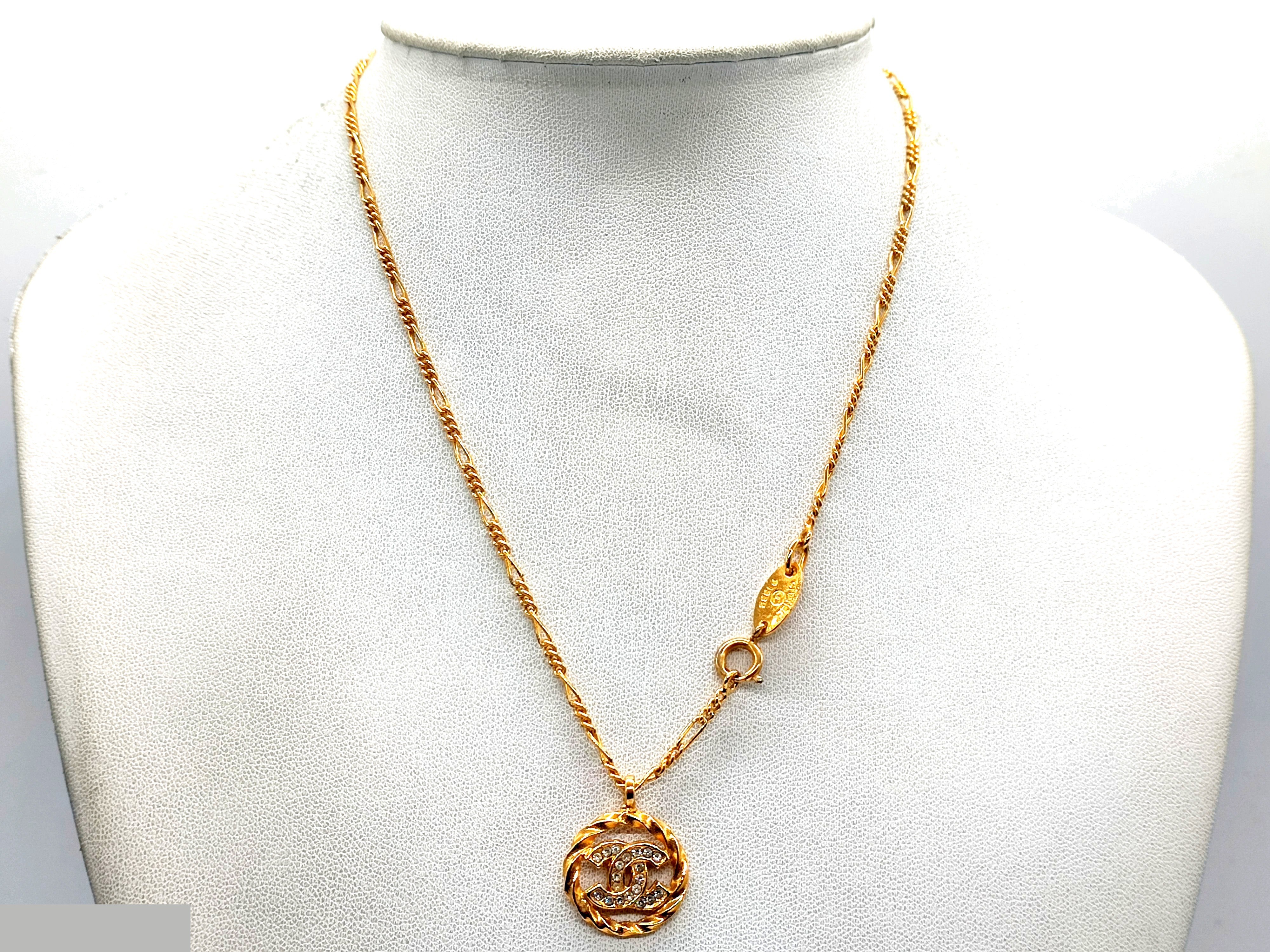 Coco Mark Rhinestone Circle Necklace 1982, Chain approx. 40cm — view 3