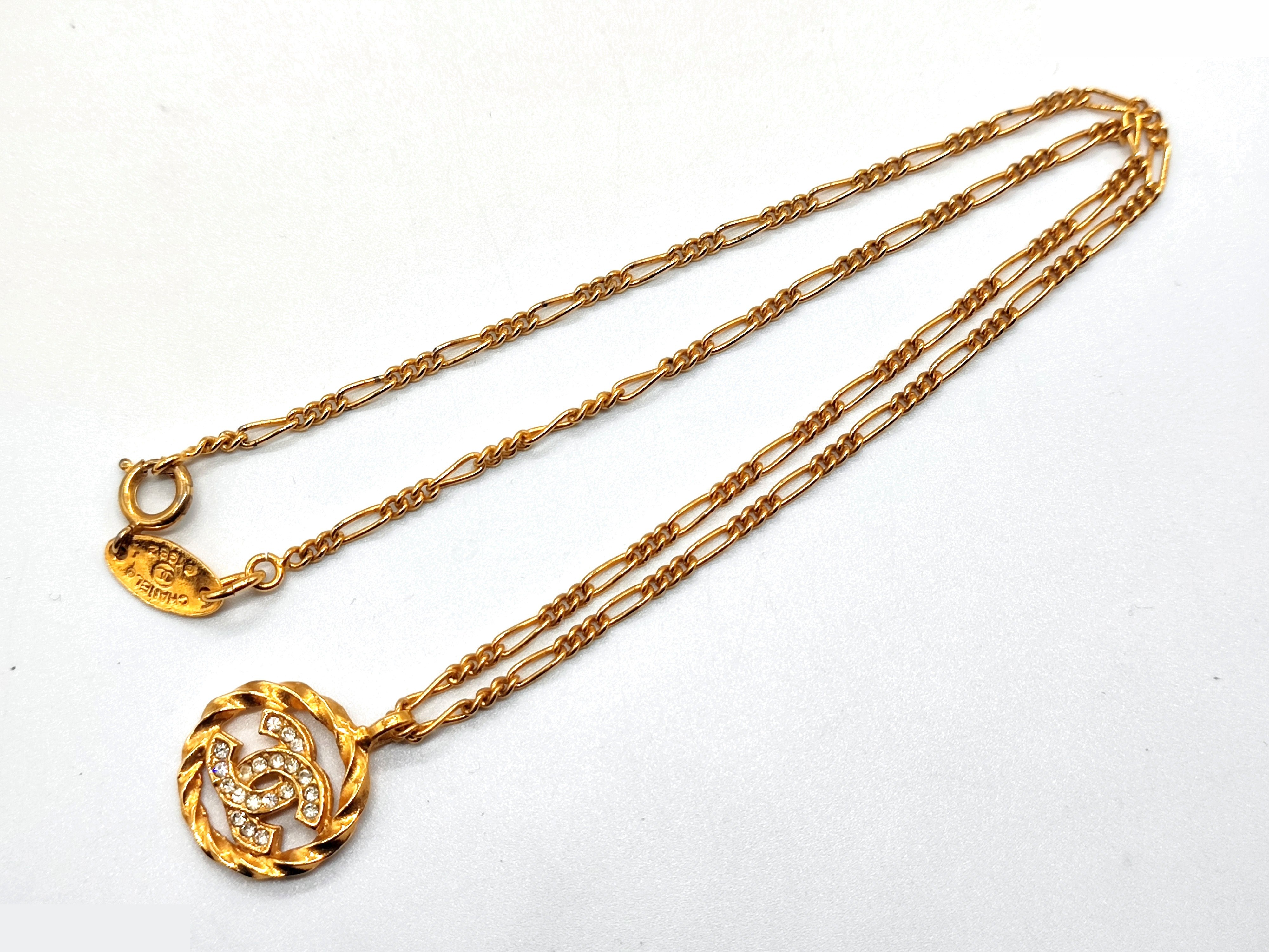 Coco Mark Rhinestone Circle Necklace 1982, Chain approx. 40cm — view 5