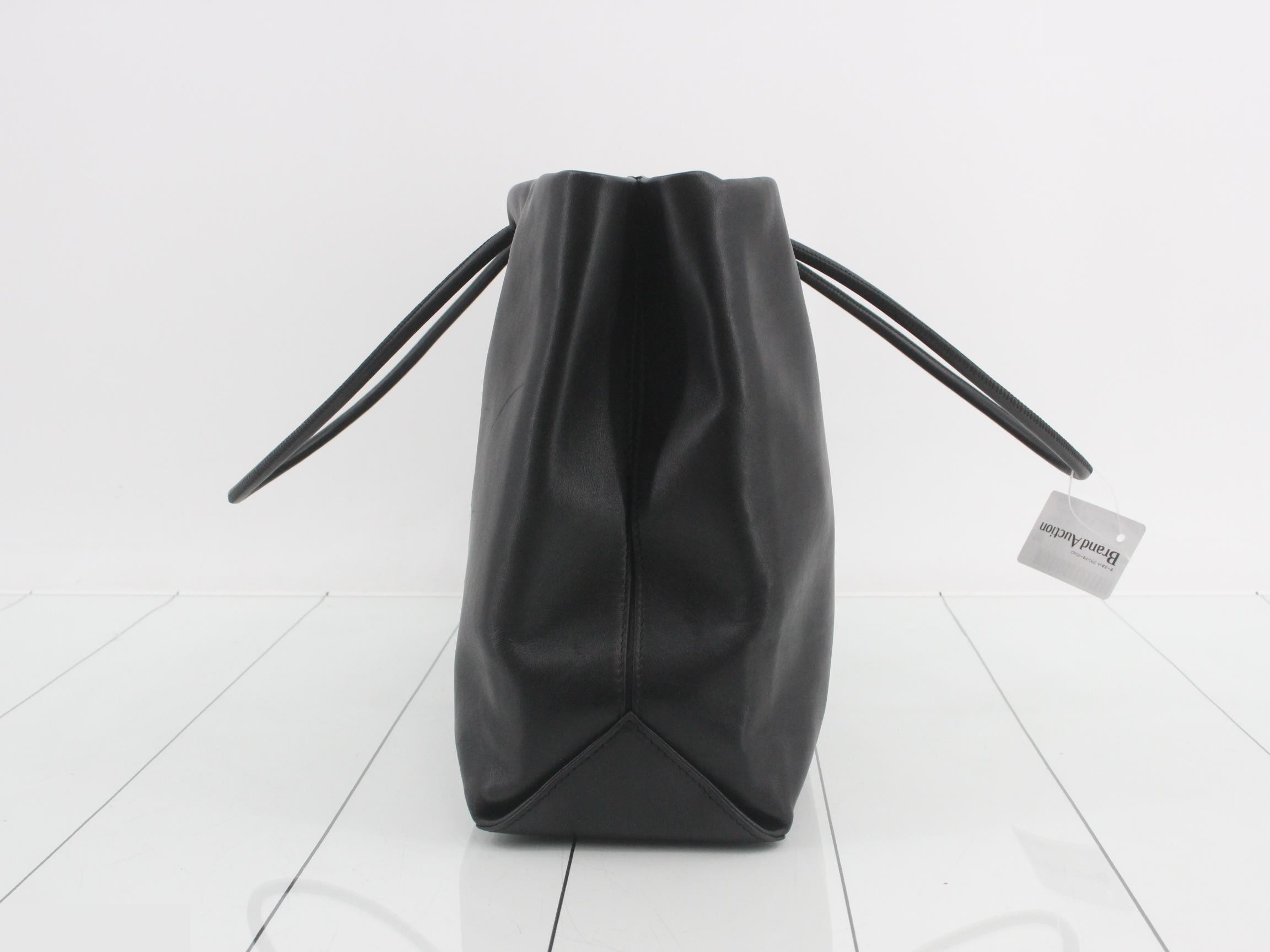 Essential Large Shopper Tote, Lambskin, Black x White, Silver Hardware, Series 12 — view 3