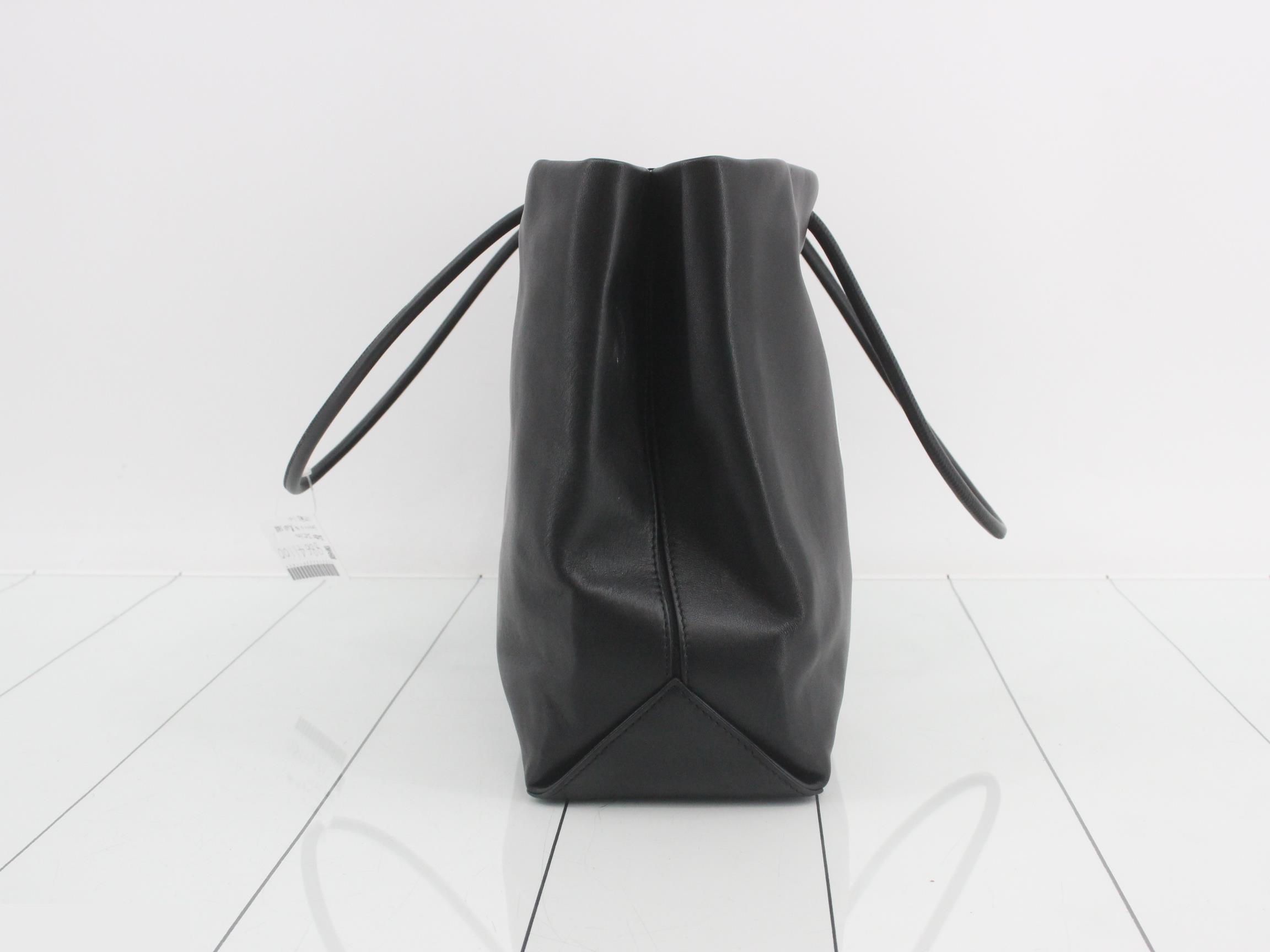 Essential Large Shopper Tote, Lambskin, Black x White, Silver Hardware, Series 12 — view 4