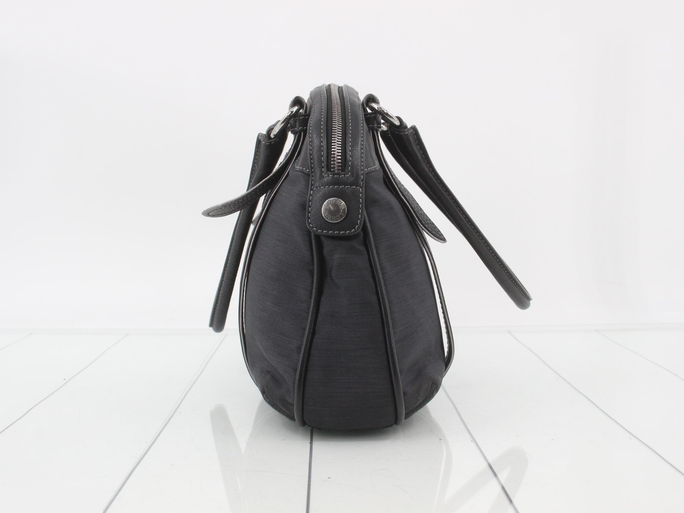 Shoulder bag nylon x leather black — view 3