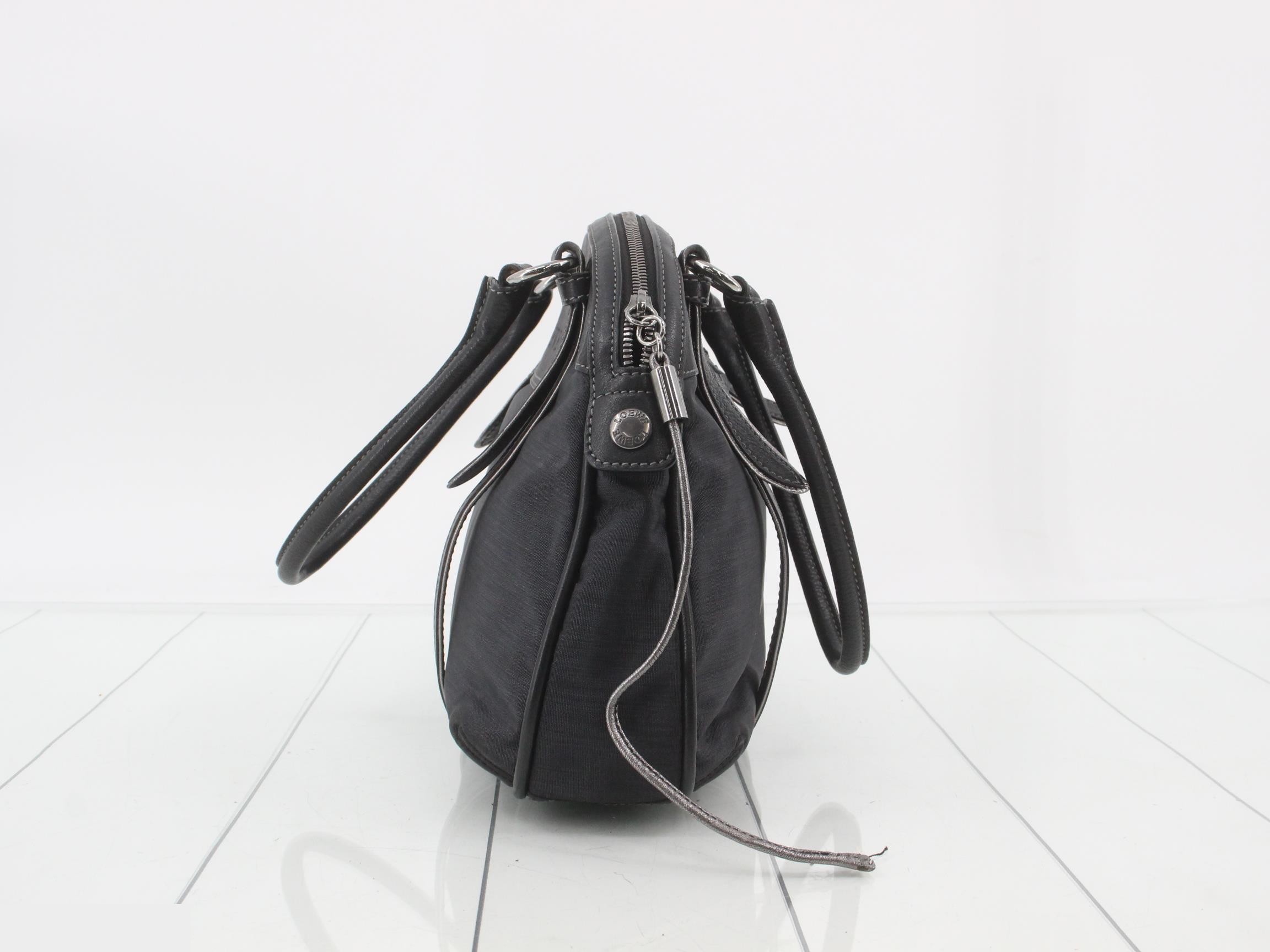 Shoulder bag nylon x leather black — view 4