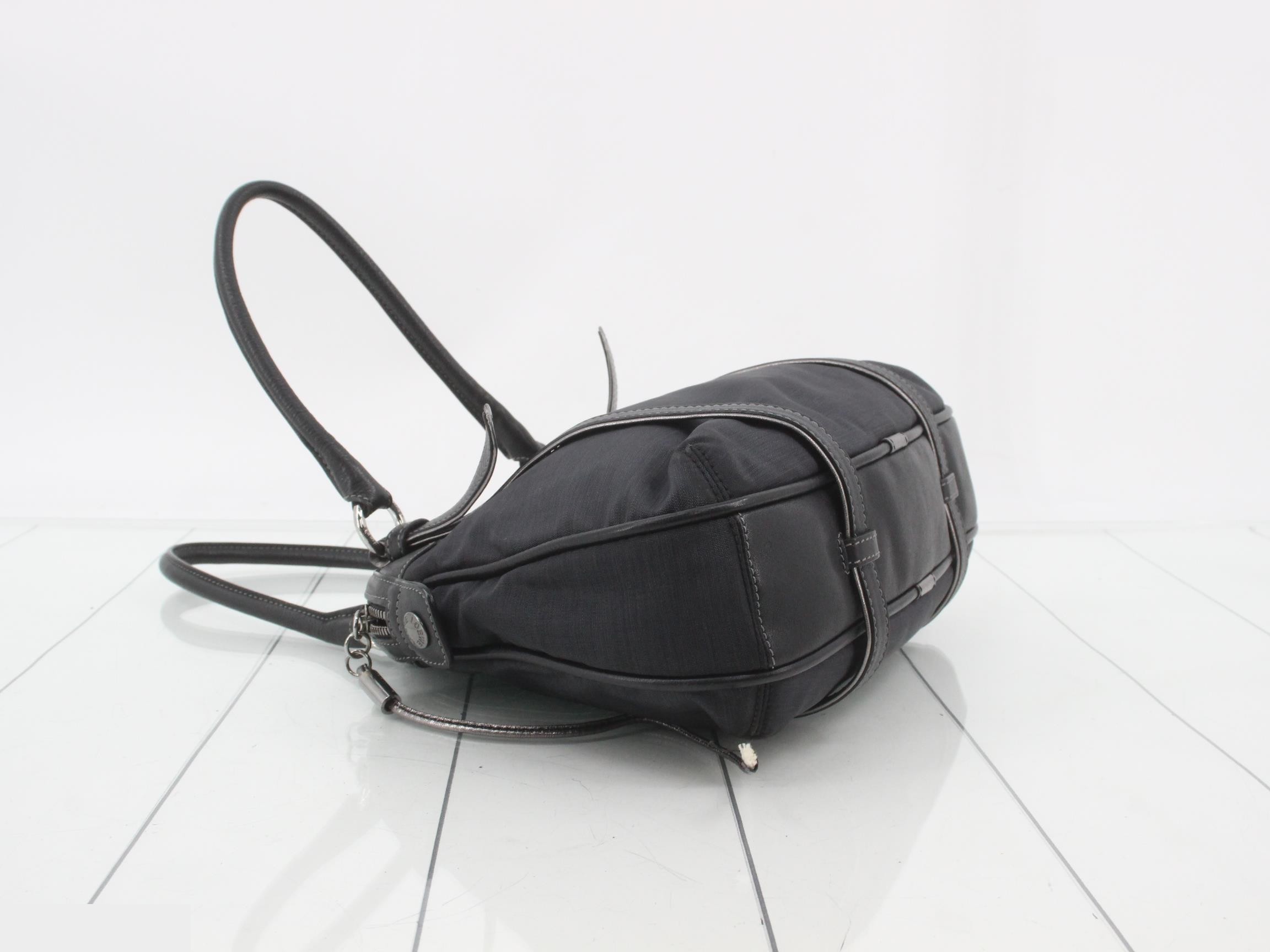 Shoulder bag nylon x leather black — view 5