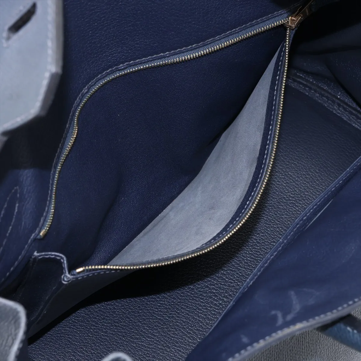 [Individually packaged] Hermes Birkin 35 Letournée Courchevel Blue Indigo Gold Hardware H:2004 — view 8