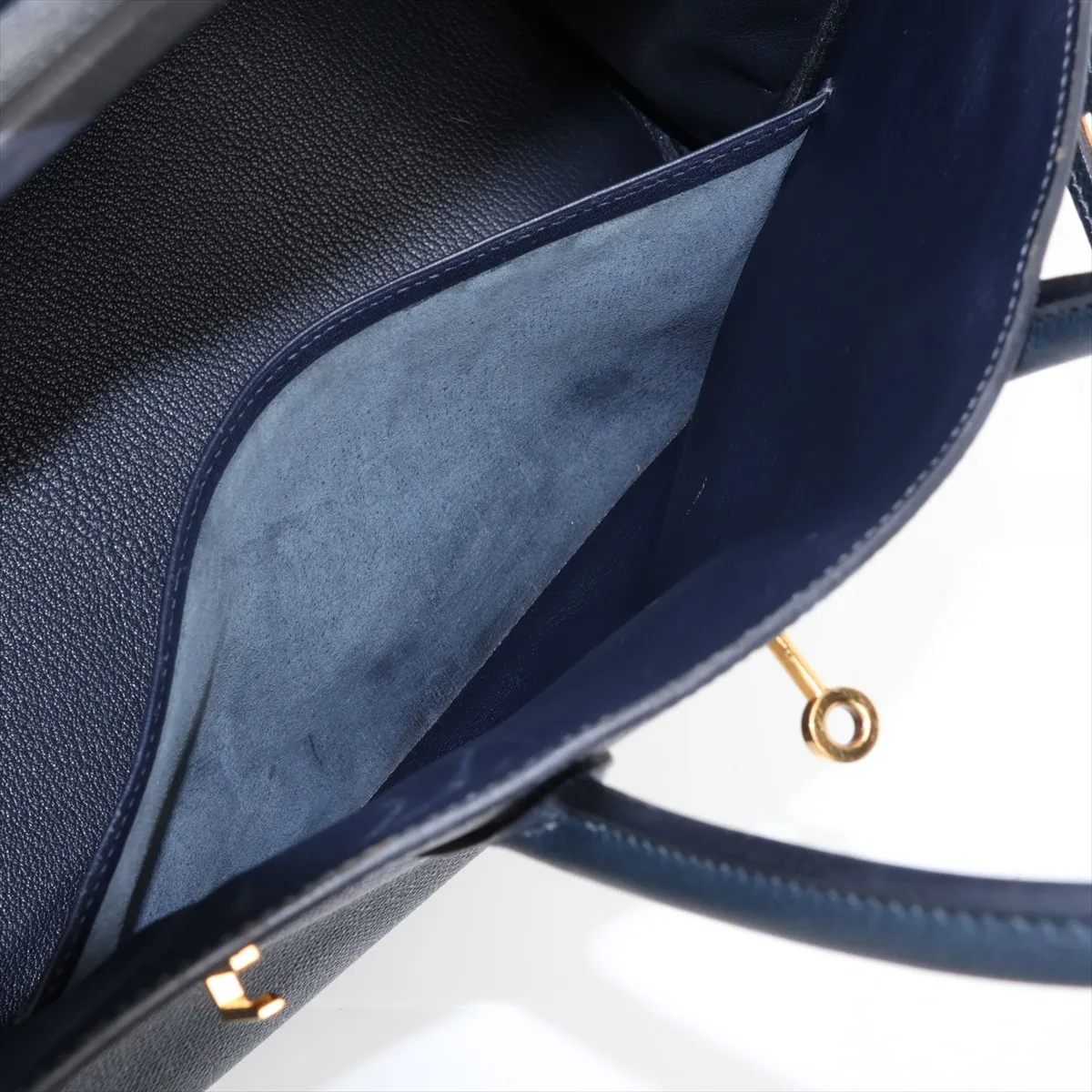[Individually packaged] Hermes Birkin 35 Letournée Courchevel Blue Indigo Gold Hardware H:2004 — view 9