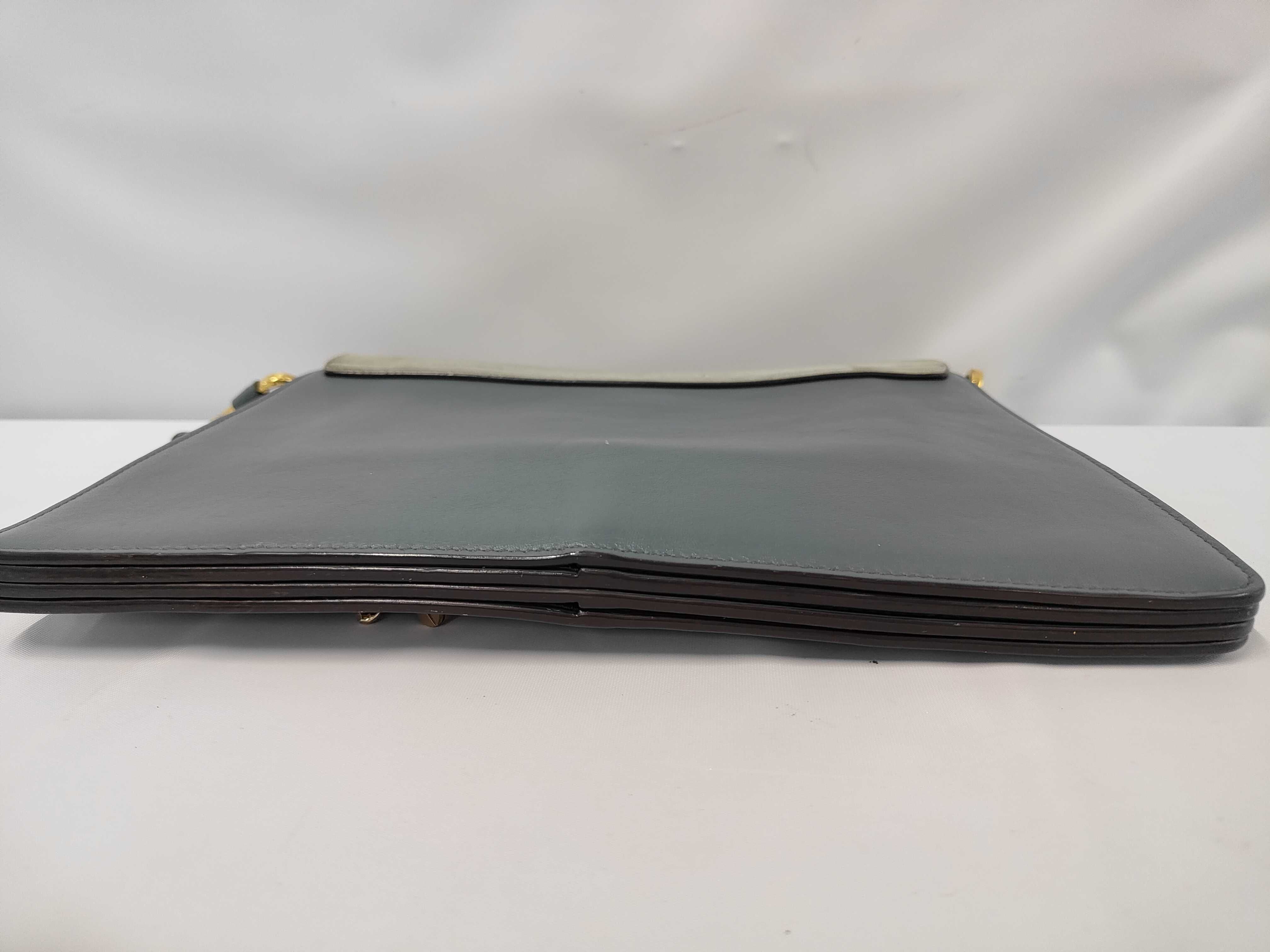 Faye Blue Green Leather Suede Shoulder Bag — view 4