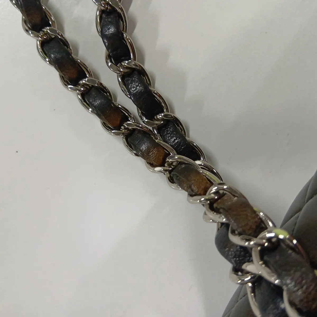 [Individually packaged] Chanel Matelassé 25 Lambskin Double Flap Double Chain Bag, Black with Silver Hardware, 14021356, Serial Number 14, A01112 — view 13