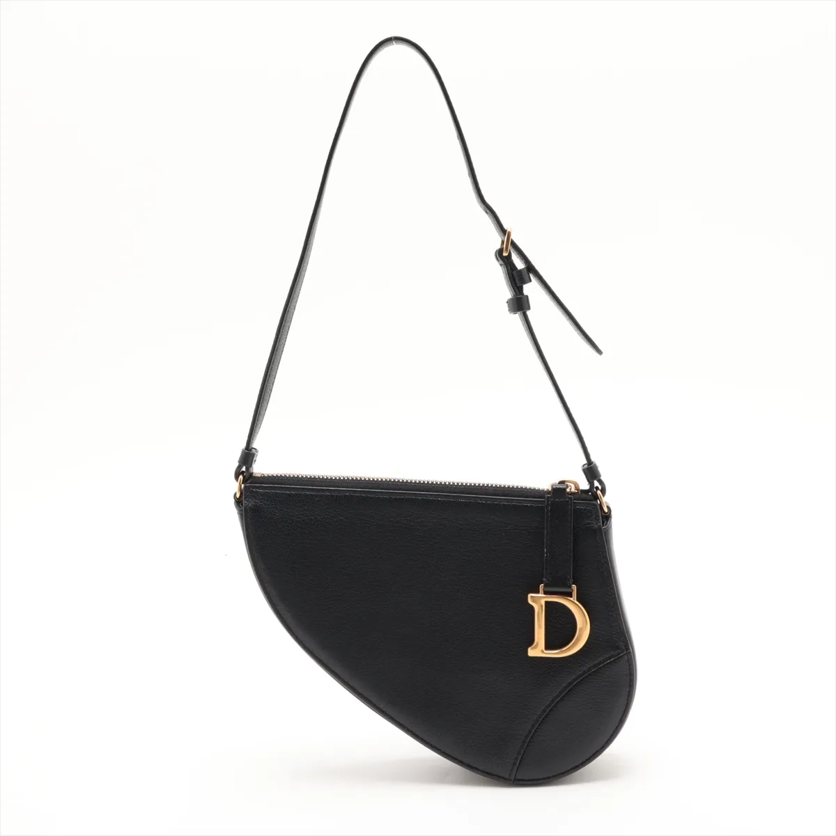 Saddle Pouch Rodeo Leather Shoulder Bag Black — view 2