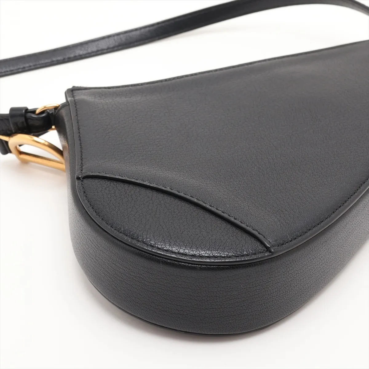 Saddle Pouch Rodeo Leather Shoulder Bag Black — view 3
