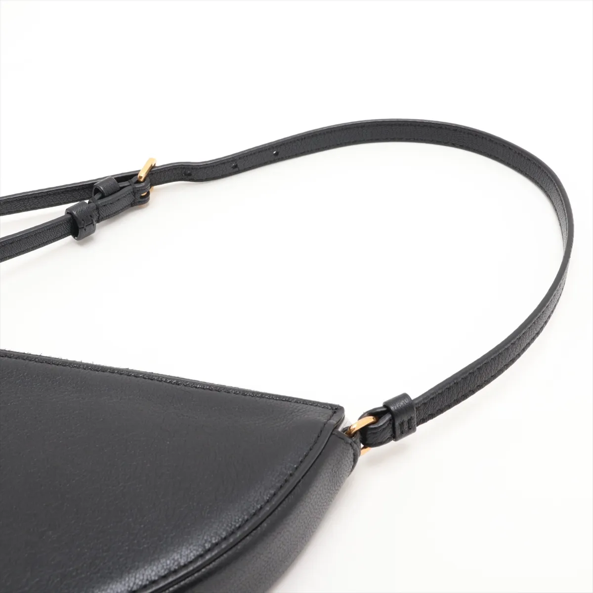Saddle Pouch Rodeo Leather Shoulder Bag Black — view 5