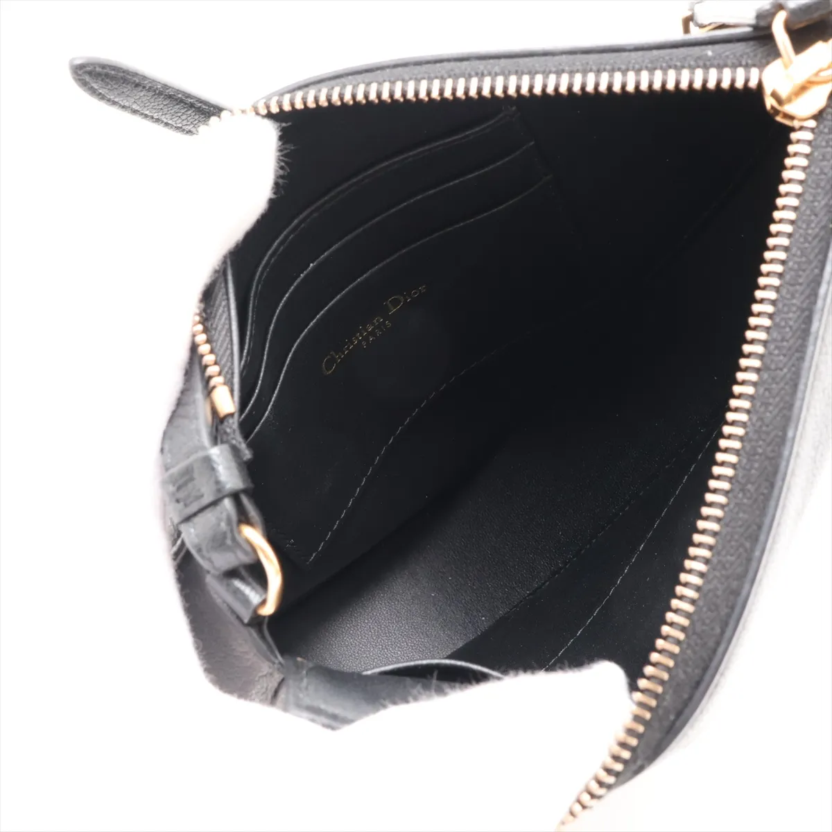Saddle Pouch Rodeo Leather Shoulder Bag Black — view 6